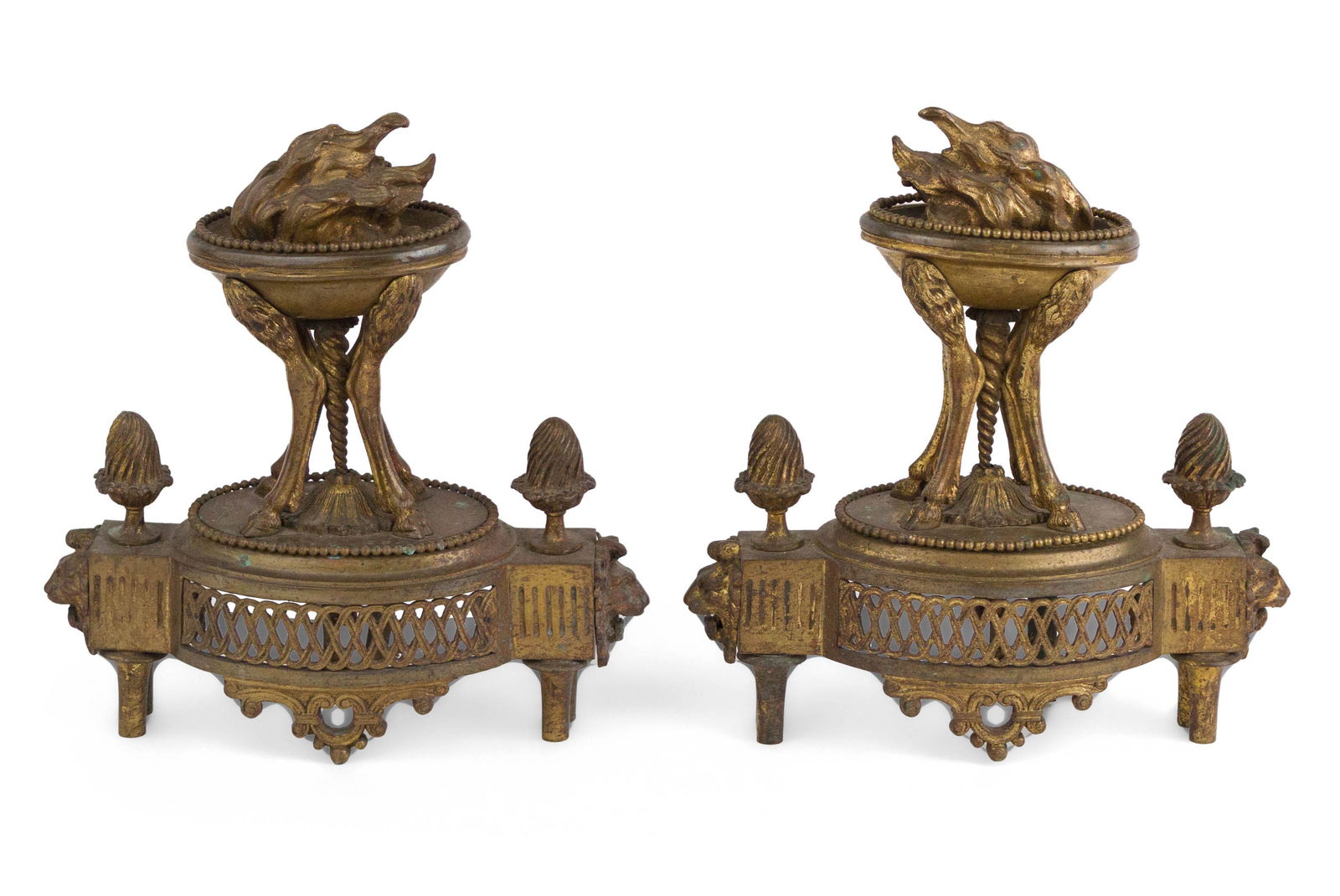 Pair of Neoclassical Style Gilt-Metal Chenet (1 of 9)
