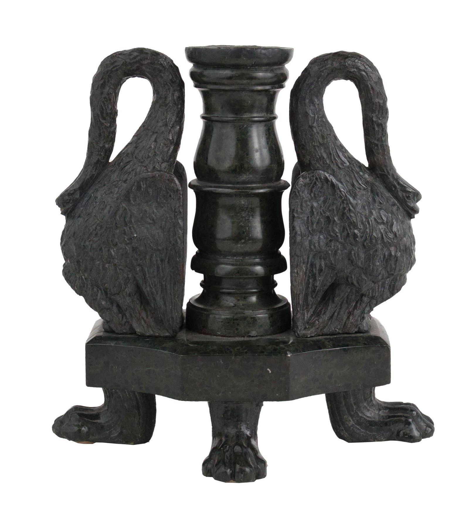 Carved Marble Swan-Decorated Stand (1 of 9)