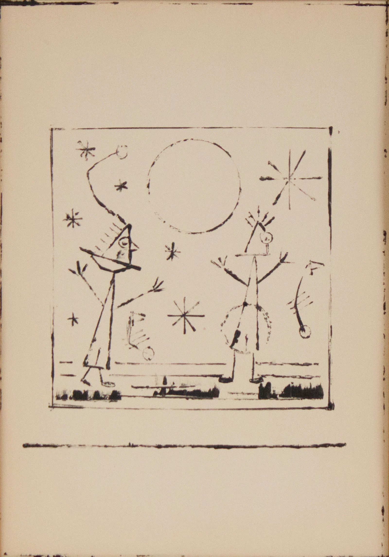 Paul Klee, Swiss/German 1879-1940, Abstract, Engraving: Paul Klee Swiss/German, 1879-1940 Abstract Engraving Sight: 11 1/4 x 8 in. (28.6 x 20.3 cm.), Frame: 23 1/4 x 20 in. (59.1 x 50.8 cm.)