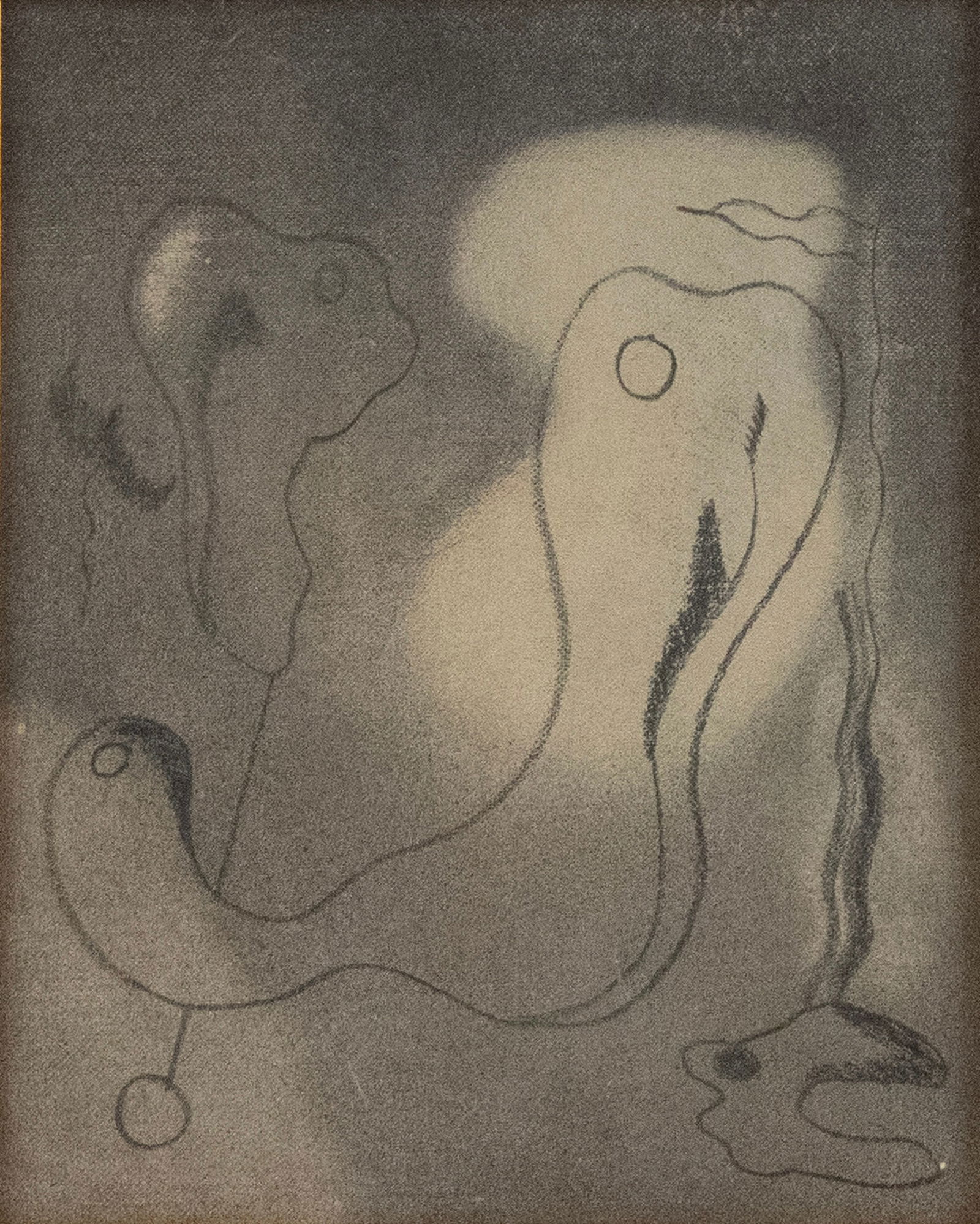 Abstract En Grisaille, Pencil on Paper: Abstract En Grisaille Pencil on Paper Appears to be unsigned. Sight: 6 1/2 x 5 1/4 in. (16.5 x 13.3 cm.), Frame: 16 x 14 in. (40.6 x 35.6 cm.)