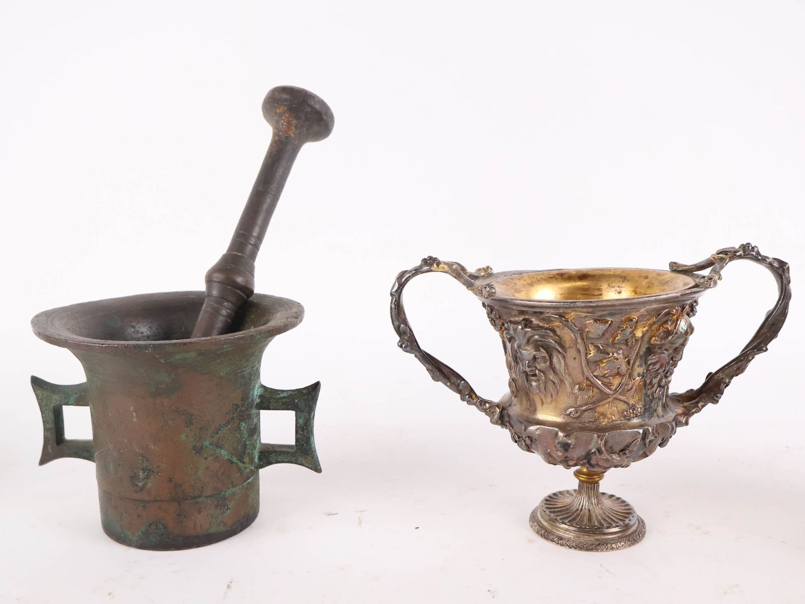 Two Brass Mortars and Pestles - 5