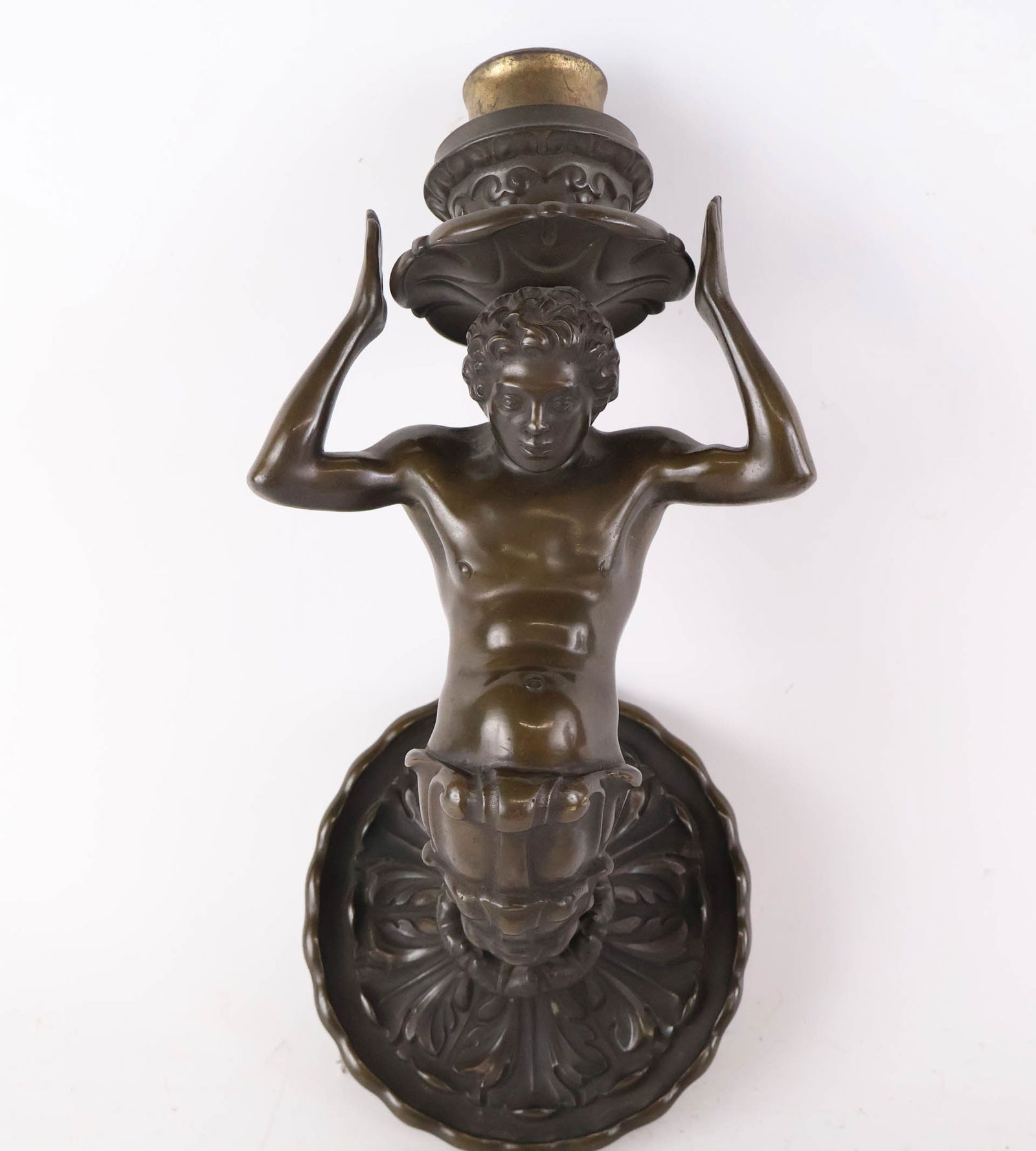 Bronze Figural Wall Sconce - 8