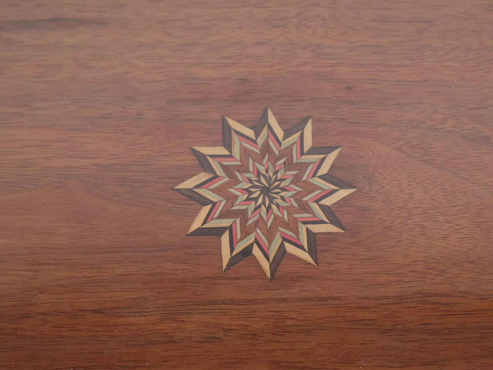 Marquetry Inlaid Brass Handled Tray - 7