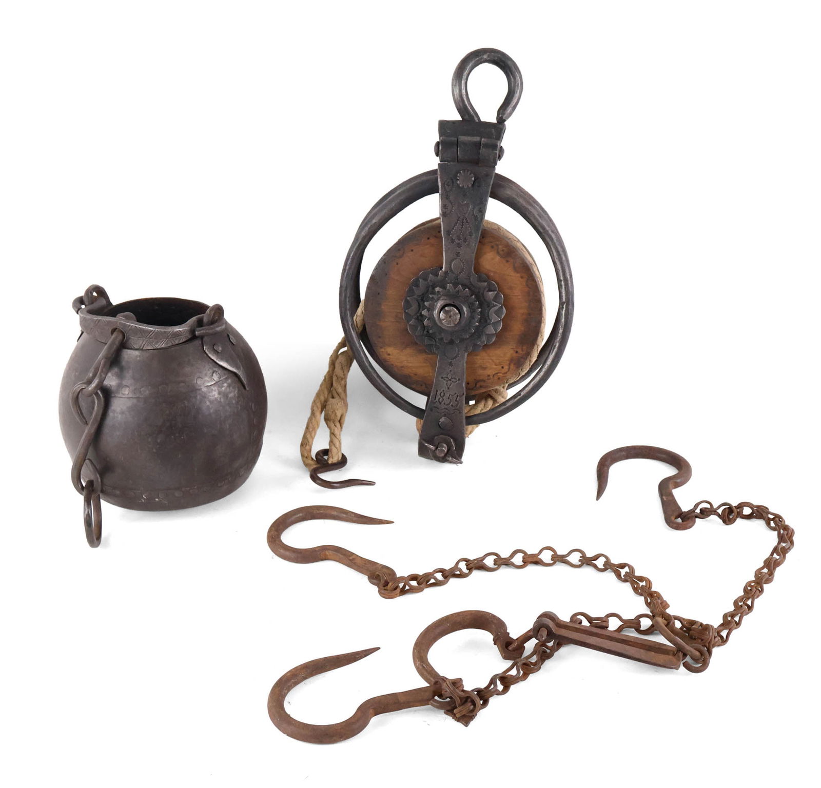 Vintage Wood and Iron Pulley (1 of 12)