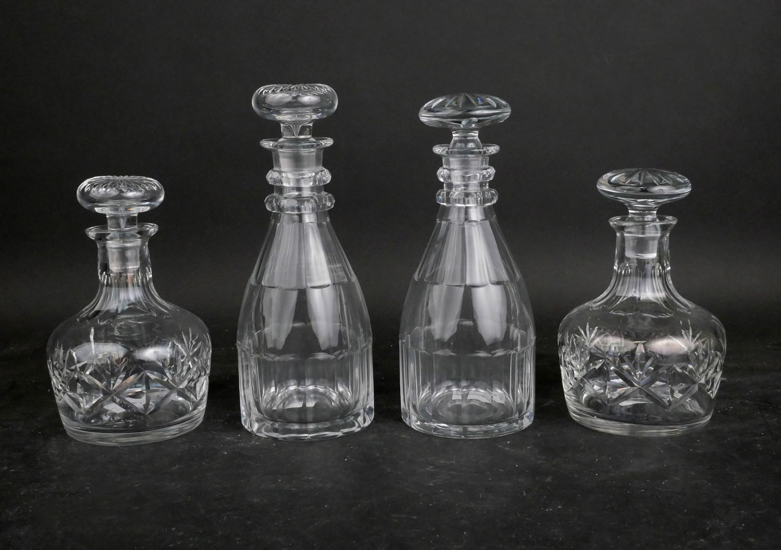 Four Colorless Glass Decanters (1 of 7)