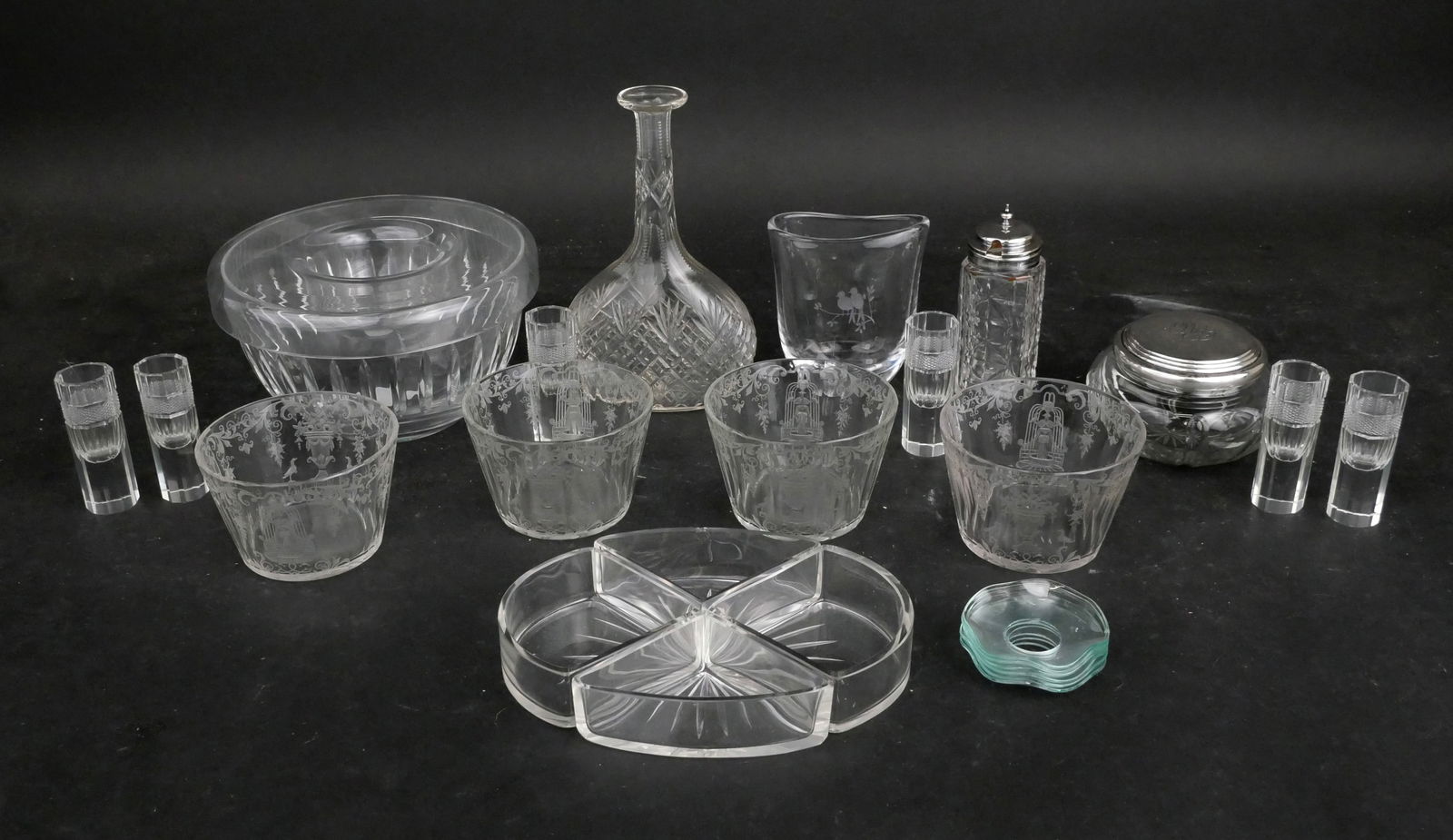 Group of Assorted Glass Table Articles (1 of 9)