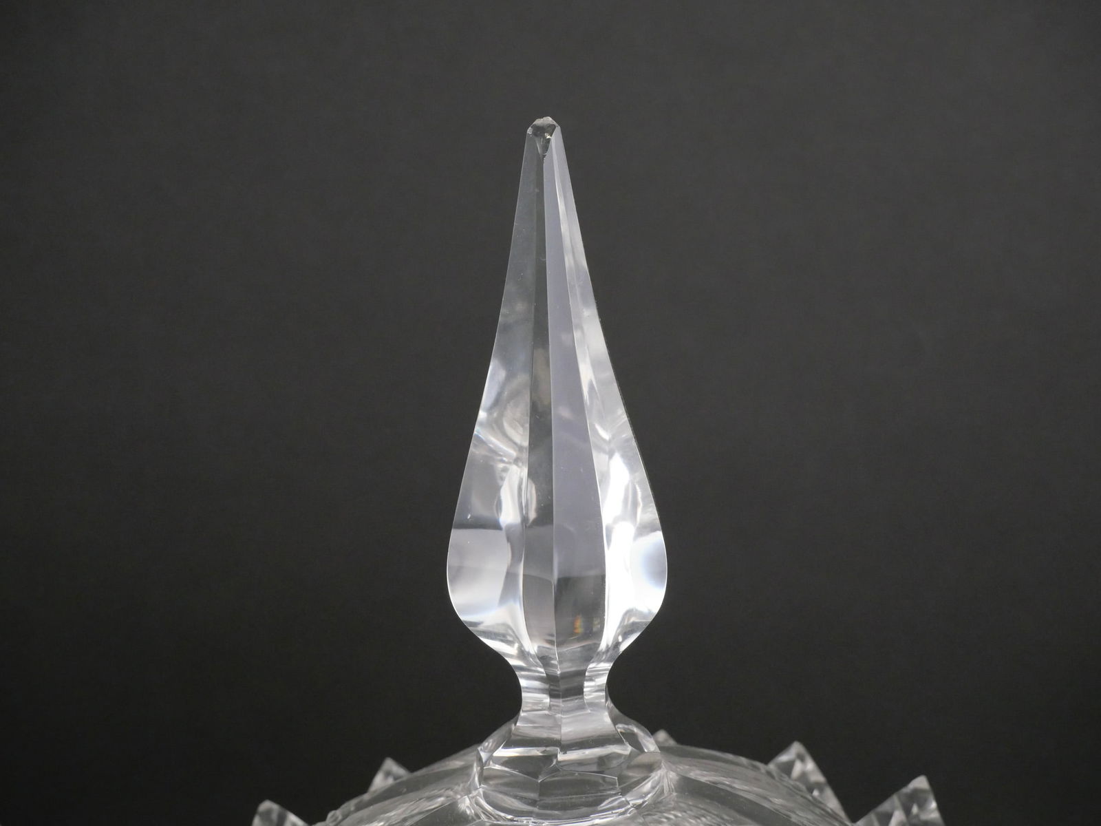 Five Colorless Glass Covered Compotes - 3