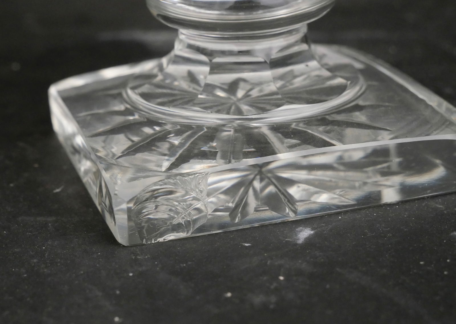 Five Colorless Glass Covered Compotes - 6