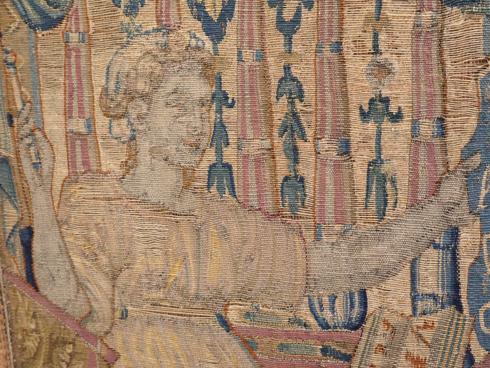 Three Panel Needlework Tapestry Screen - 10