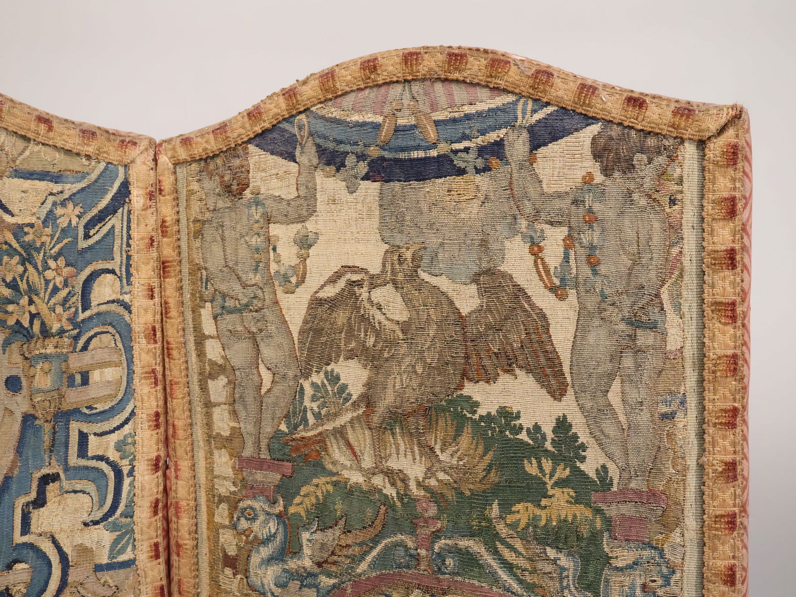 Three Panel Needlework Tapestry Screen - 11