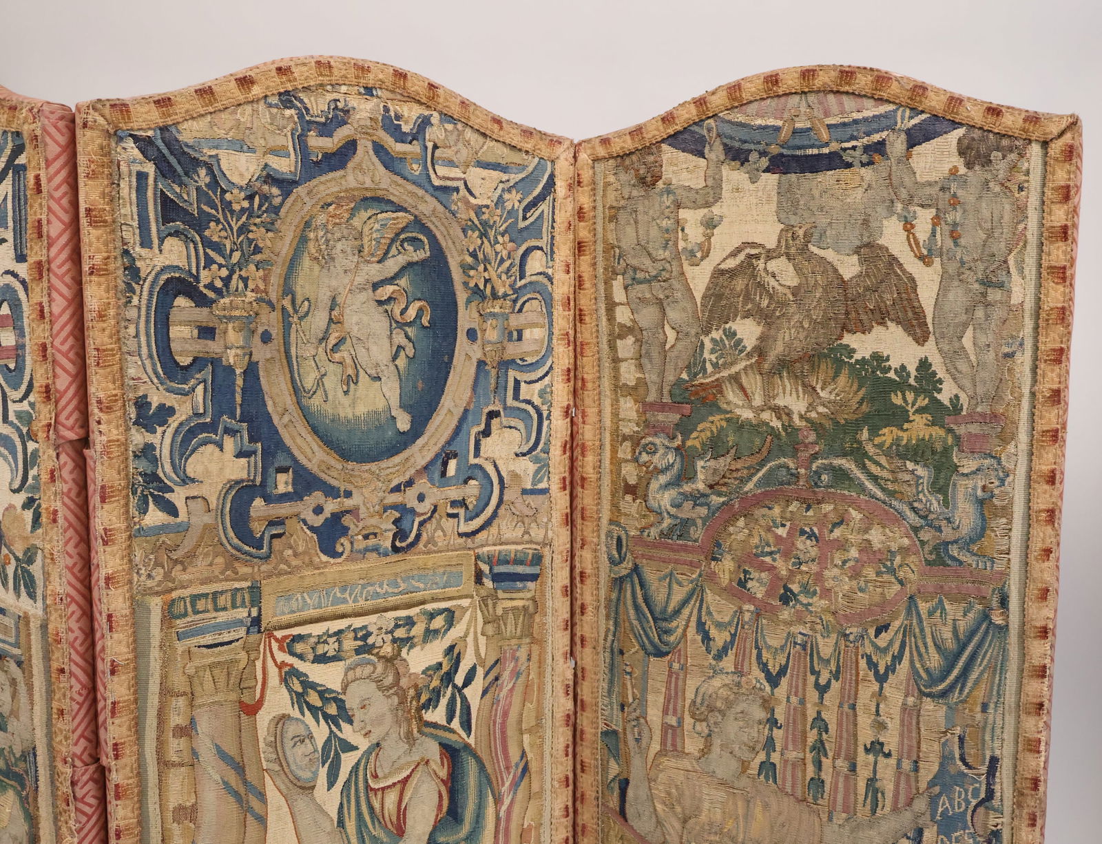 Three Panel Needlework Tapestry Screen - 12