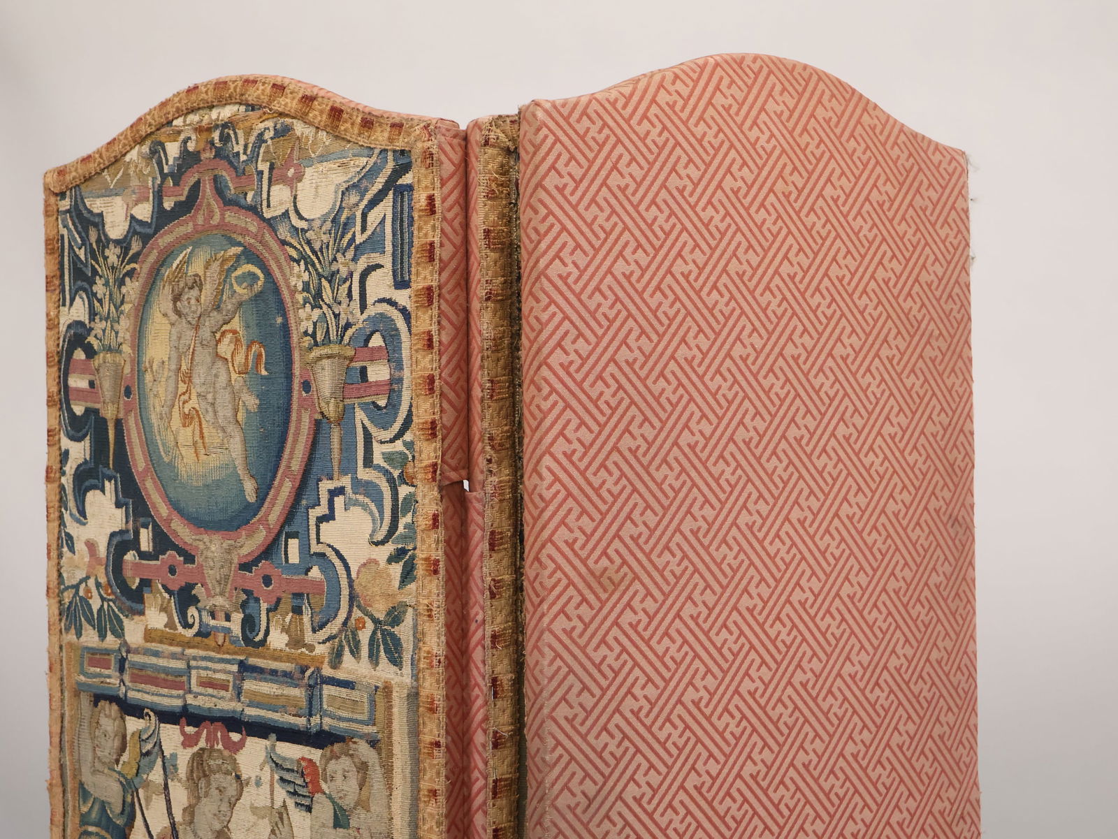 Three Panel Needlework Tapestry Screen - 13