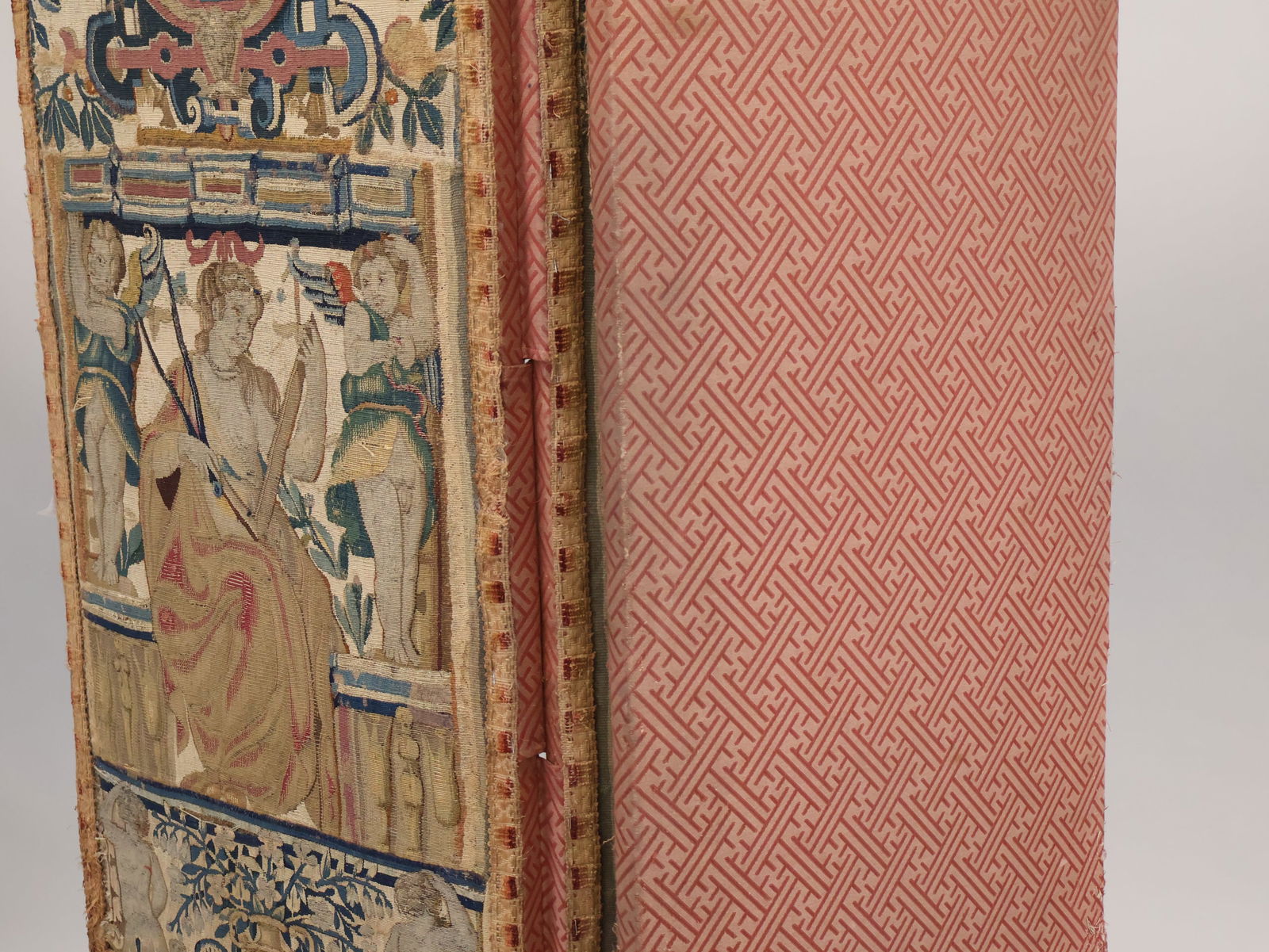 Three Panel Needlework Tapestry Screen - 14