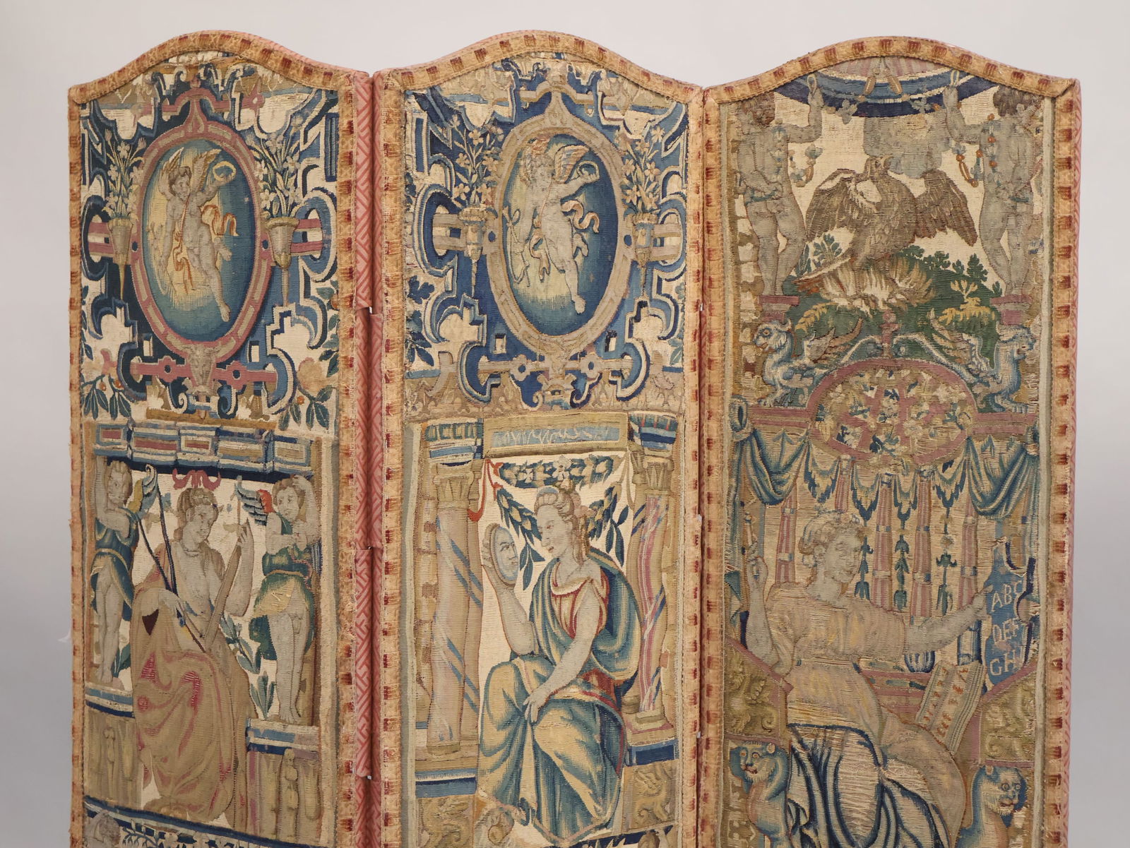 Three Panel Needlework Tapestry Screen - 2