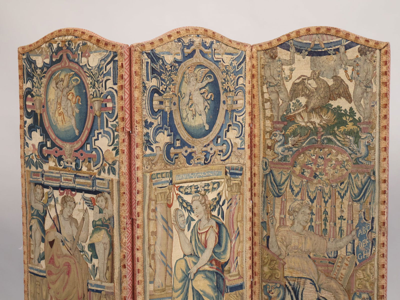 Three Panel Needlework Tapestry Screen - 6