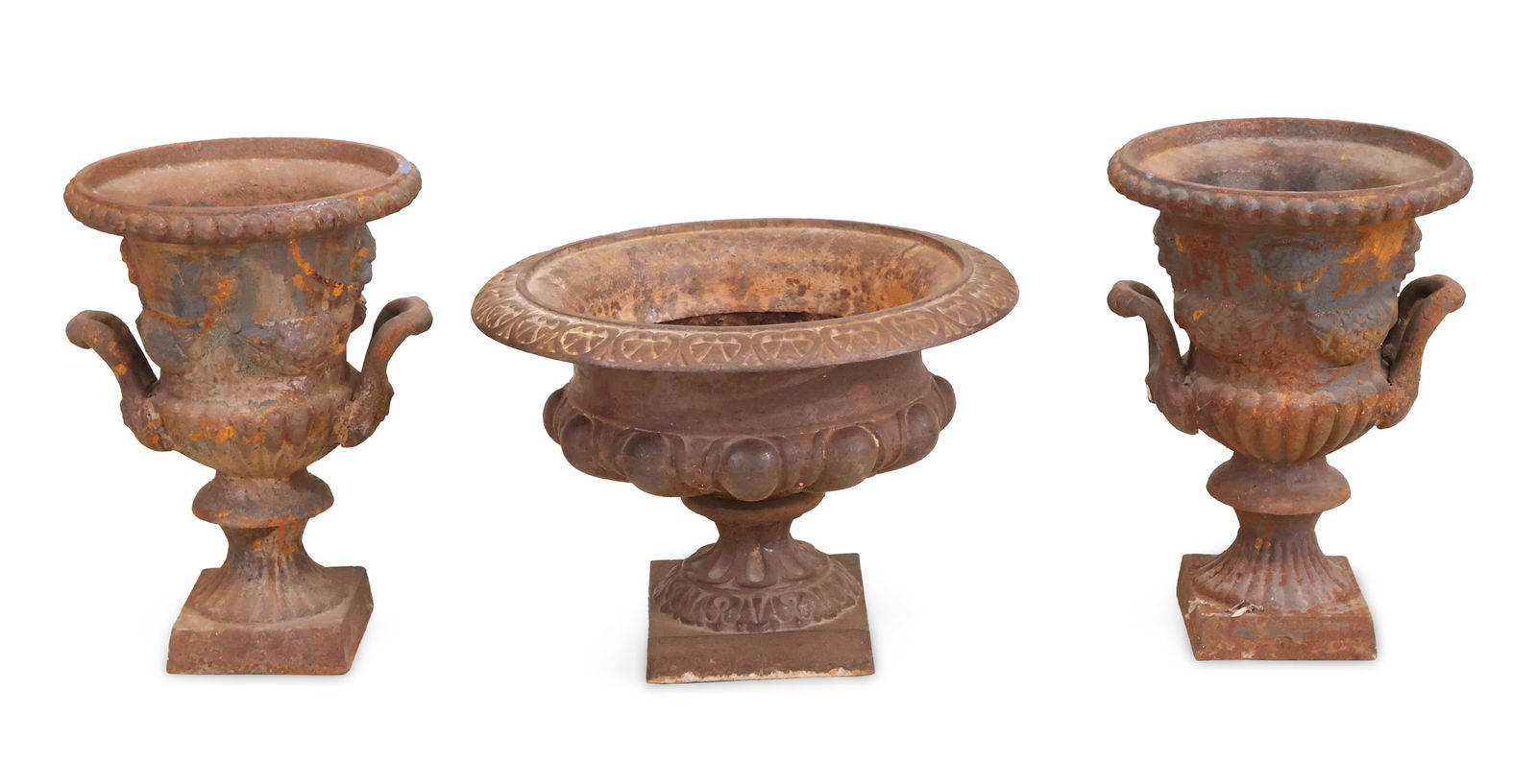 Three Neoclassical Style Cast-Iron Planters (1 of 10)