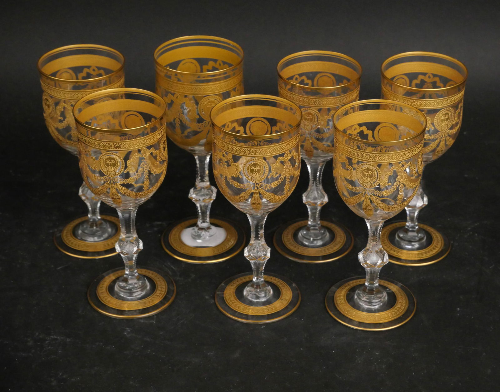 Six St. Louis Crystal "Congress" White Wine Glasses (1 of 5)
