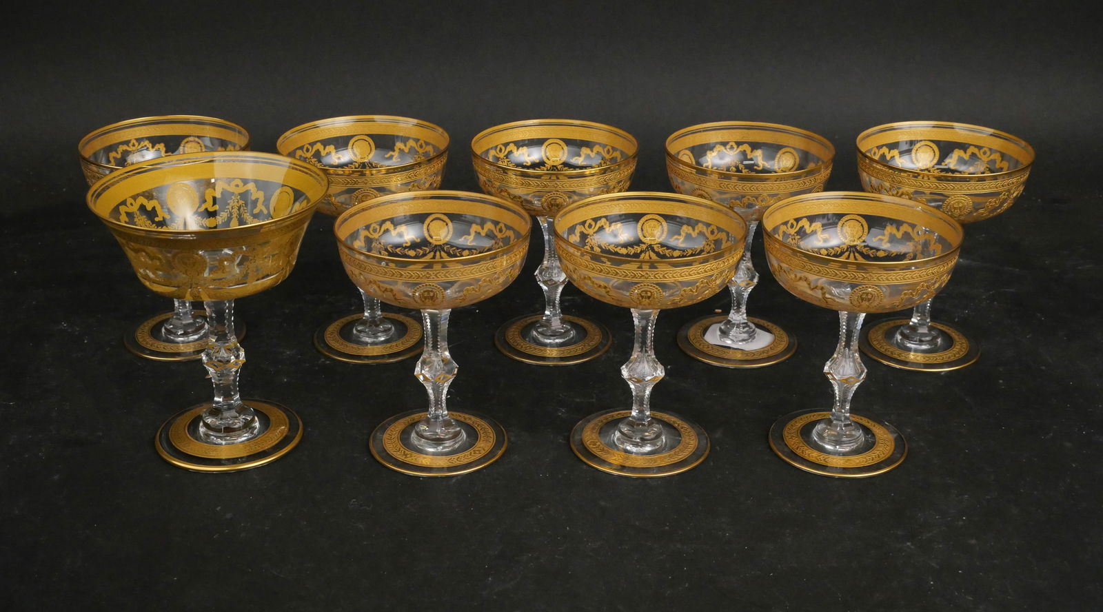 Eight St. Louis Crystal "Congress" Champagne Coupes (1 of 6)