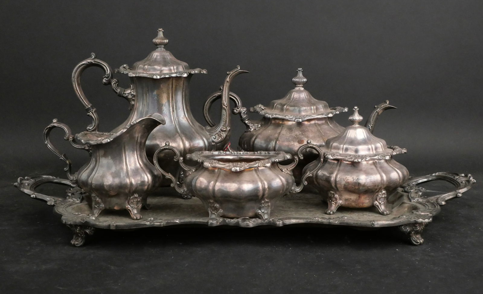 Gorham Chantilly Pattern Silver Plated Tea and Coffee Service - 2