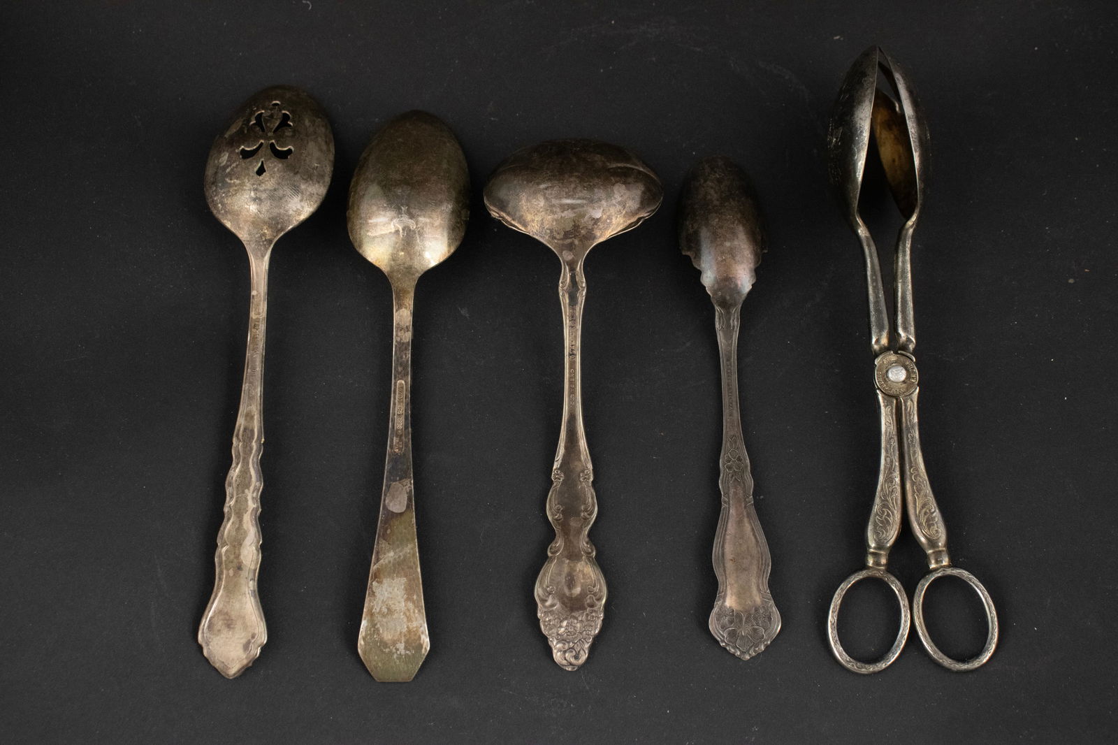 Five Sterling Silver Serving Spoons - 5