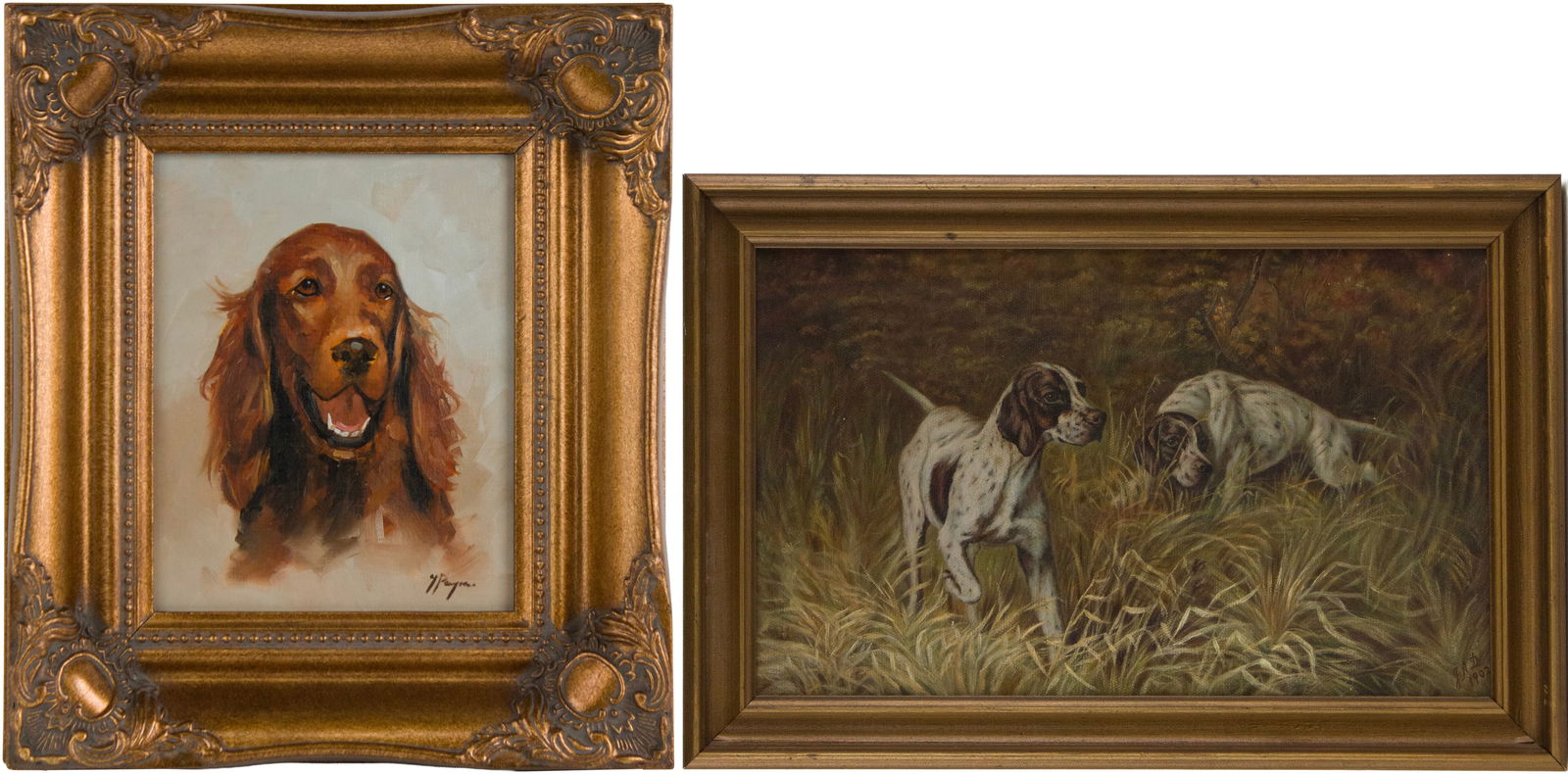 Portrait of Two English Pointers, Oil on Canvas (1 of 11)