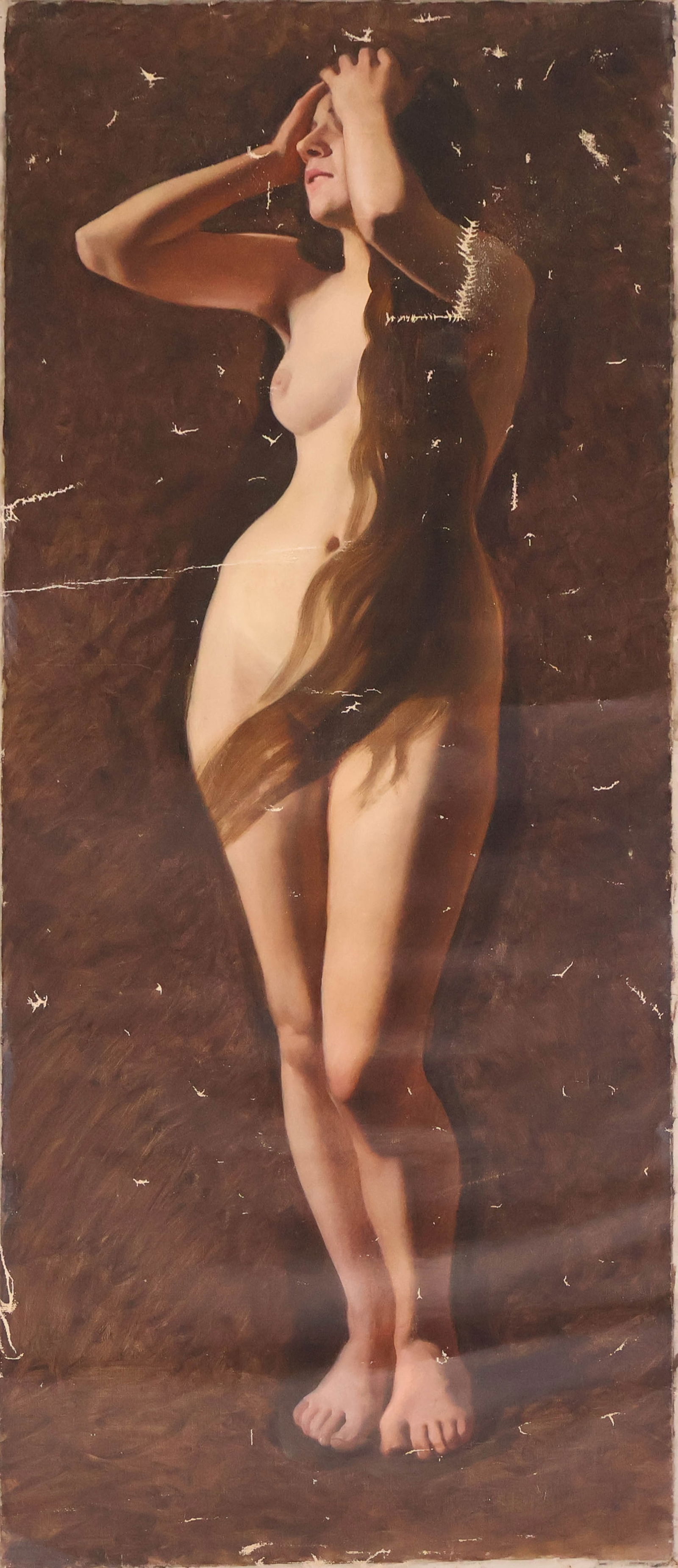 Frank von der Lancken, American 1872-1950, Standing Nude, Oil on Canvas (1 of 14)