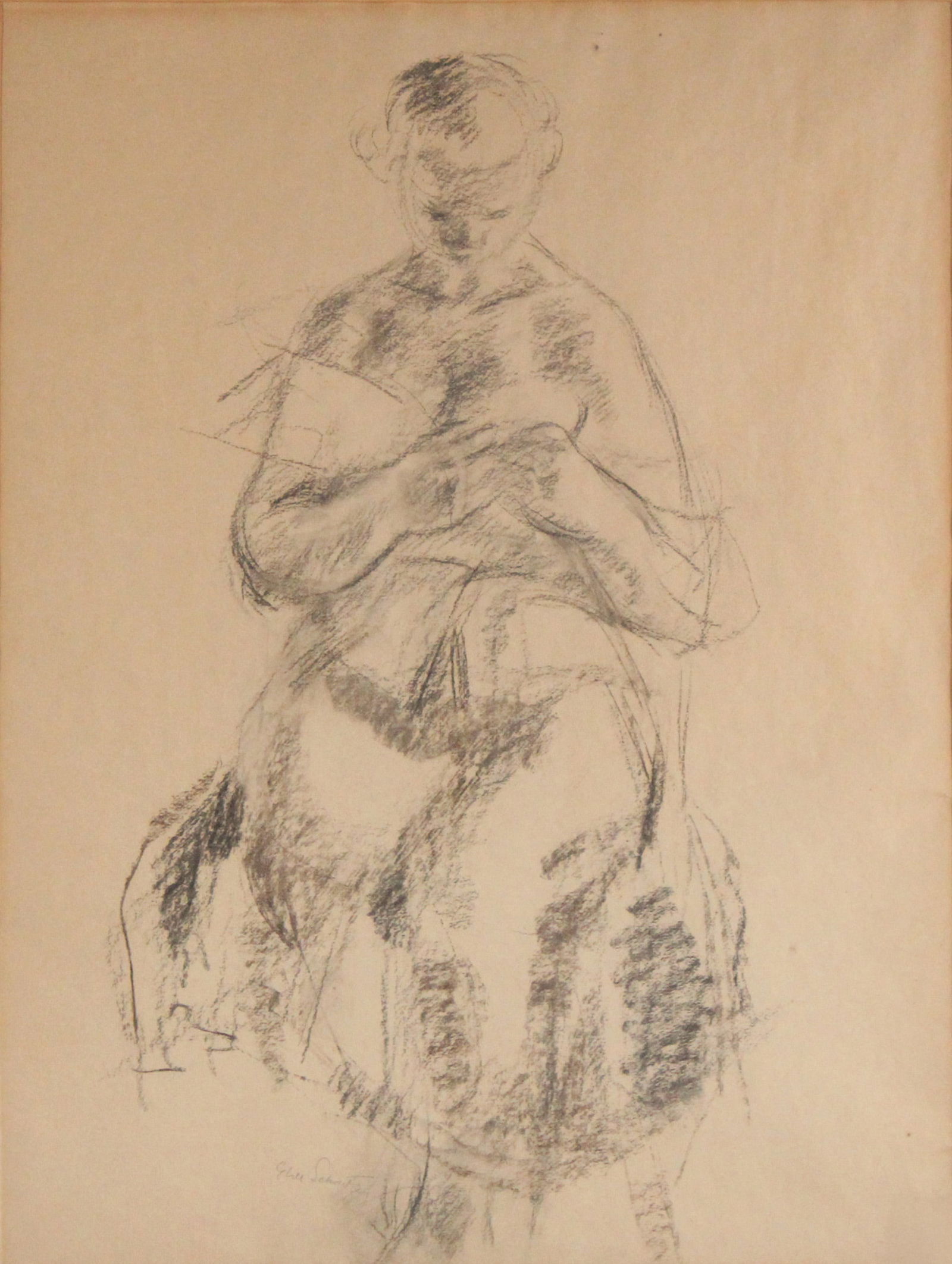 Portrait of Seated Woman, Charcoal on Paper (1 of 8)