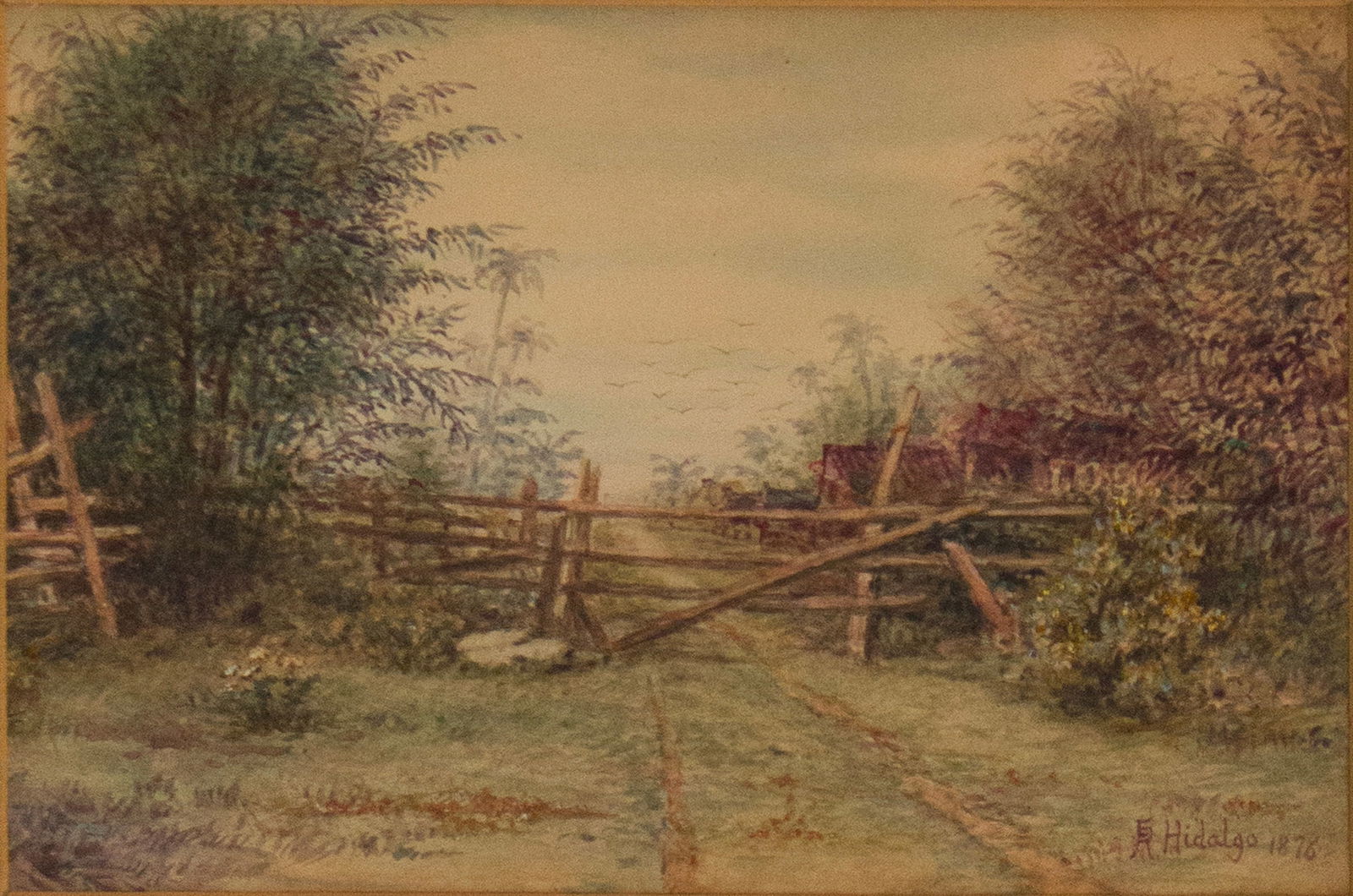 Felix Resurreccion Hidalgo, 1853-1915, Landscape of Manila, Watercolor on Paper: Felix Resurreccion Hidalgo1853-1915Landscape of ManilaWatercolor on PaperSigned "FR Hidalgo" and dated 1876.Sight: 6 3/4 x 10 in. (17.1 x 25.4 cm.), Frame: 12 3/4 x 17 3/4 in. (32.4 x 45.1 cm.)