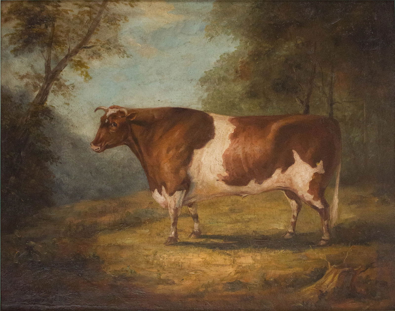 A.M. Gauci, c.1866, Brown and White Cow, Oil on Board (1 of 6)