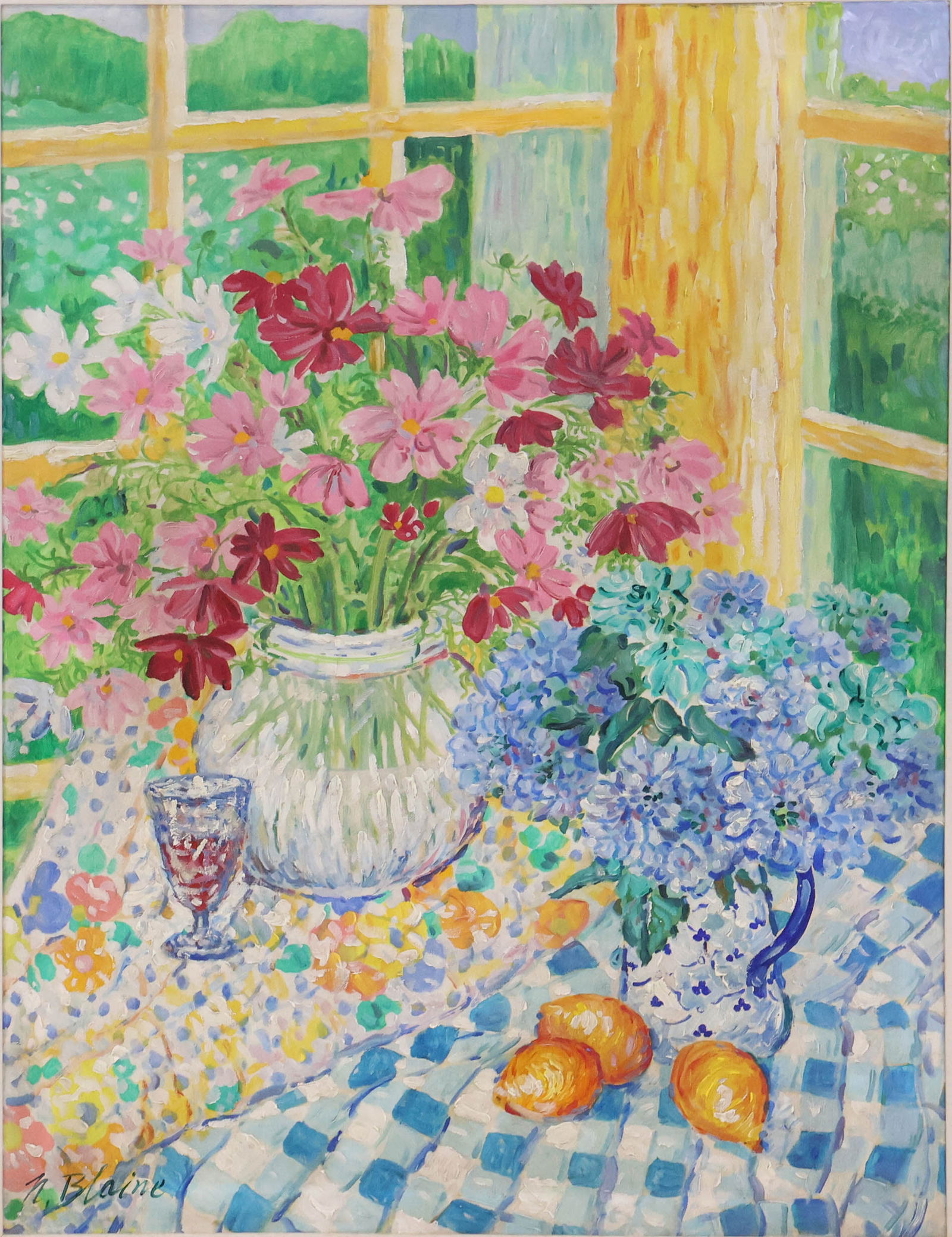 Nell Blair Walden Blaine, American 1922-1996, Flowers Near a Window, Oil on Canvas (1 of 15)