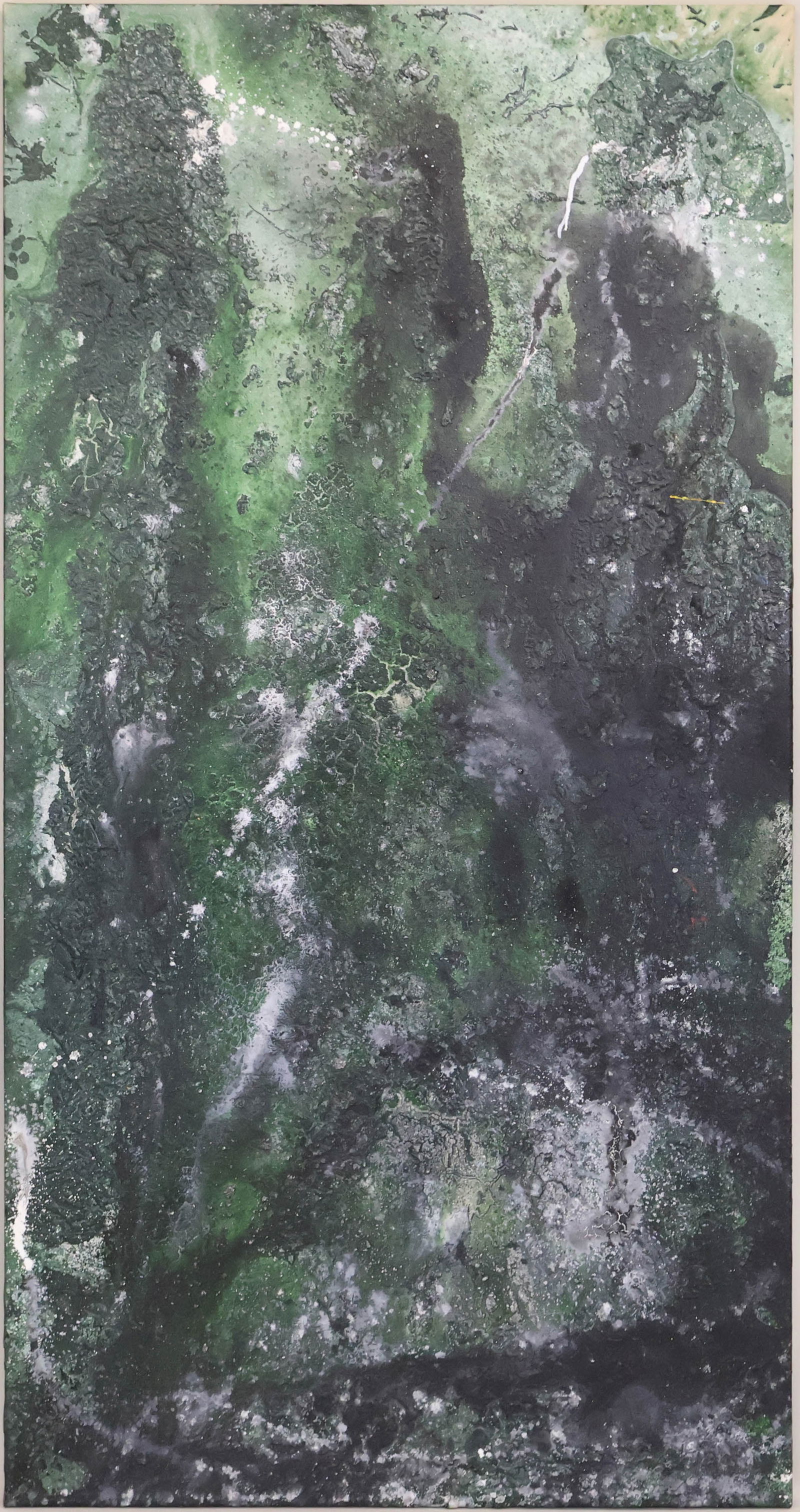 Frederick James Brown, American 1945-2012, Large Abstract in Green, Oil on Canvas: Frederick James BrownAmerican, 1945-2012Large Abstract in GreenOil on CanvasAn earlier piece before his portraits. In greens, black, red and white.87 x 47 in. (221 x 119.4 cm.)