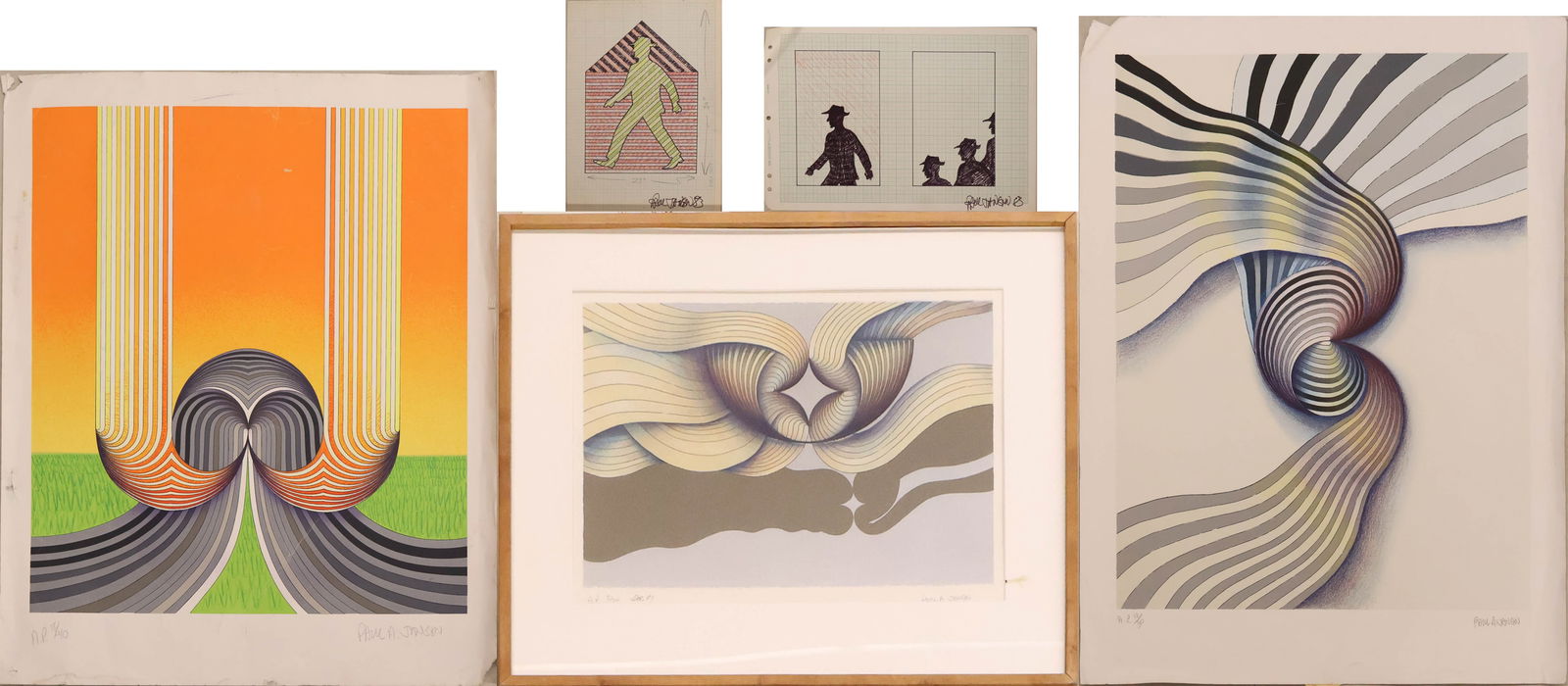 Paul Arthur Jansen, American 1945-, Abstract Swirls, Lithograph (1 of 11)