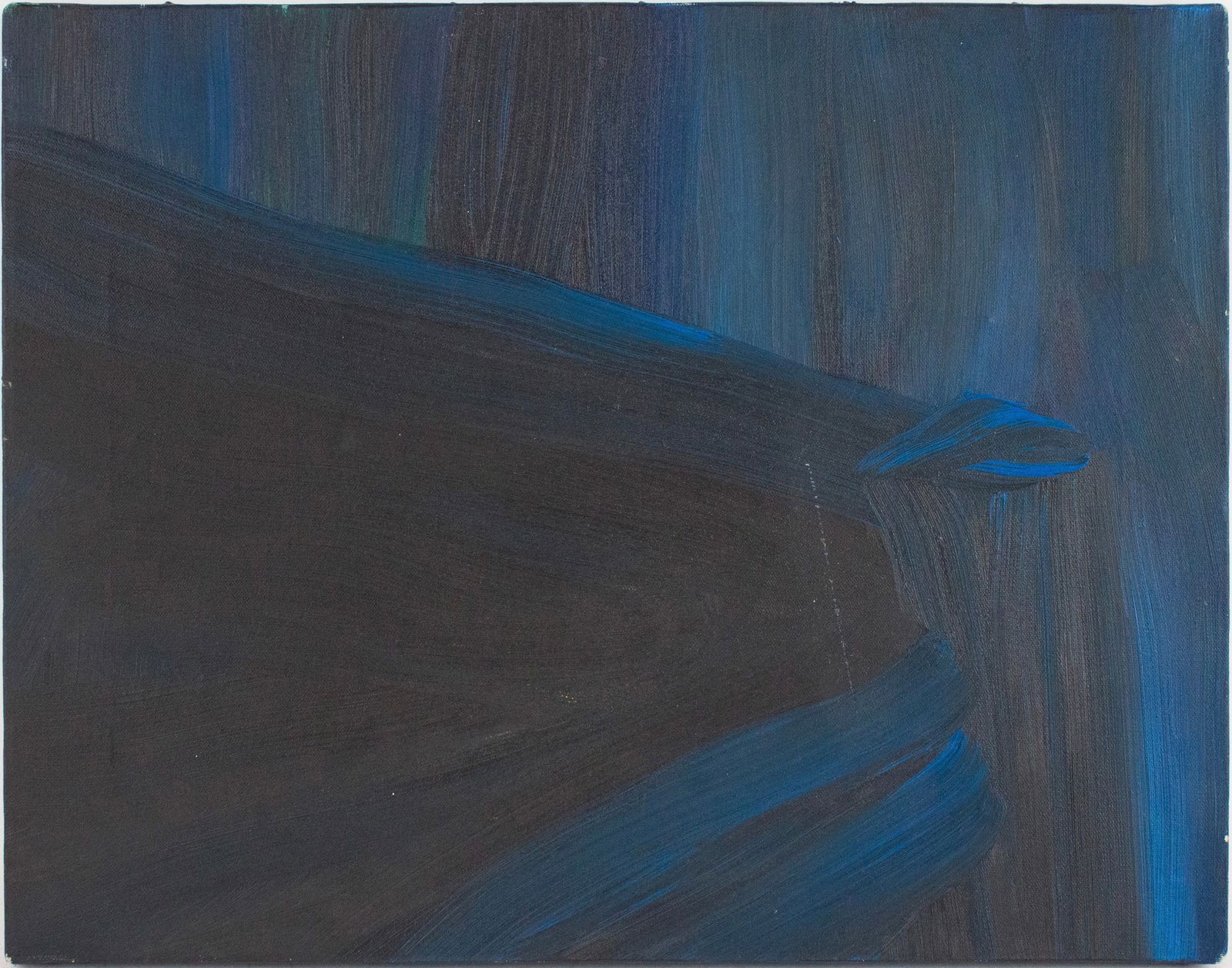 Martha Diamond, American 1944, Small Abstract in Blues, Oil on Canvas (1 of 4)
