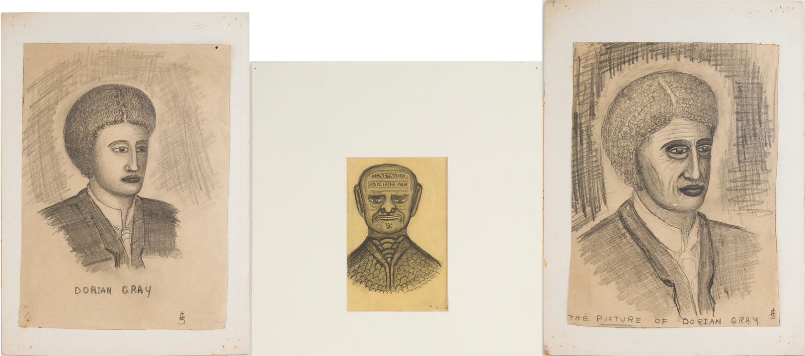 Clark Ashton Smith, American 1893-1961, Three Drawings, Mixed Media (1 of 13)