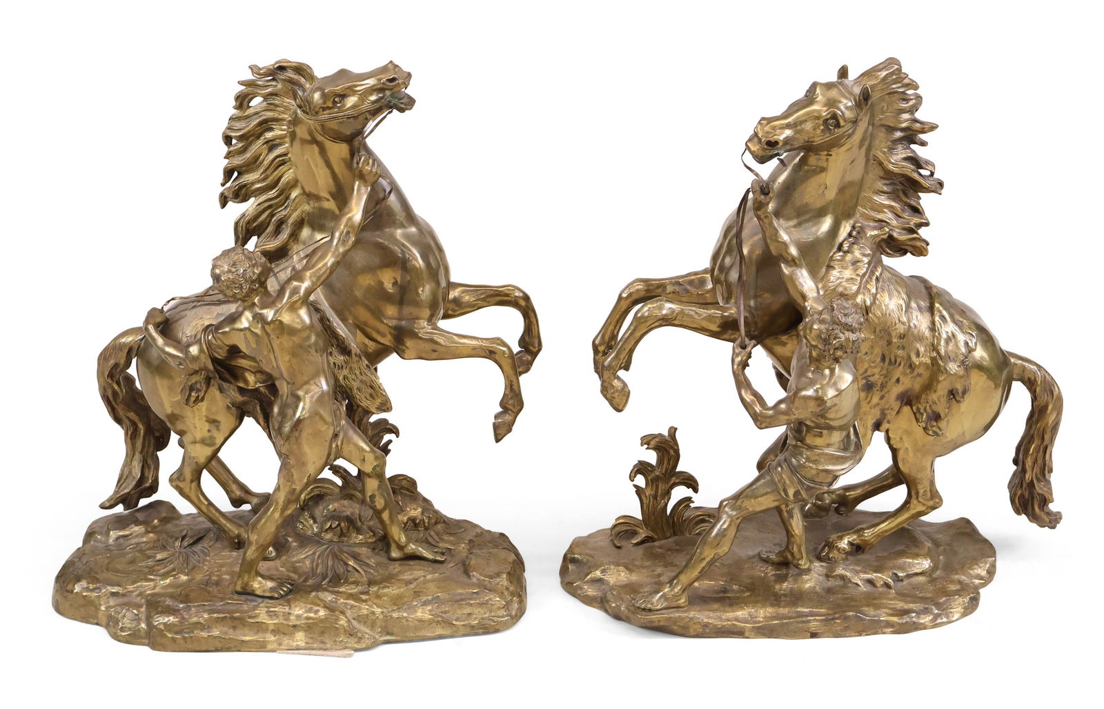 After Guillaume Coustou, French 1677-1746, Pair of Cheval de Marly, Gilt Bronze (1 of 15)