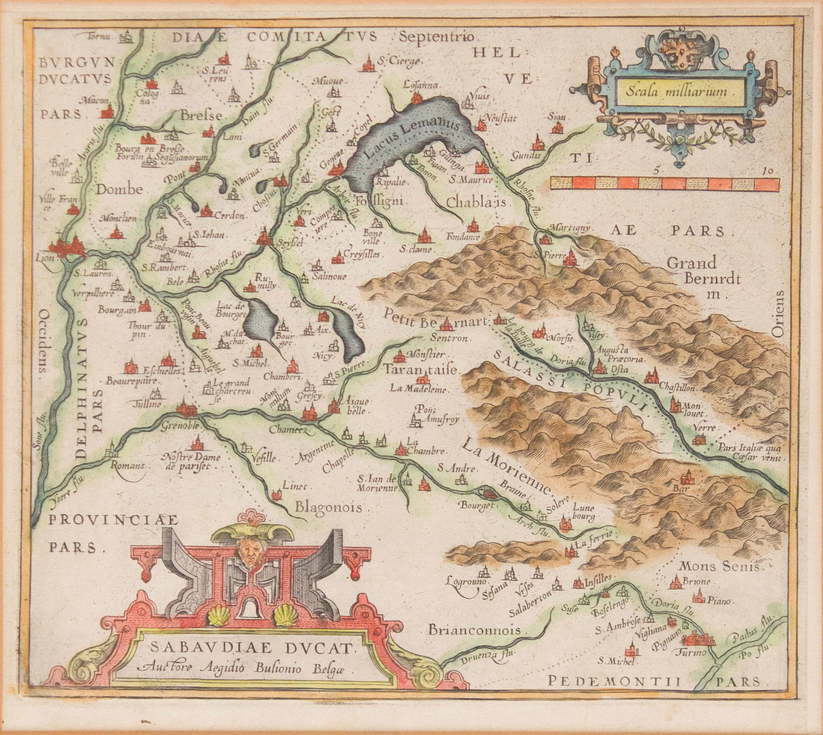 Abraham Ortelius' Sabaudiae Ducat Map (1 of 5)