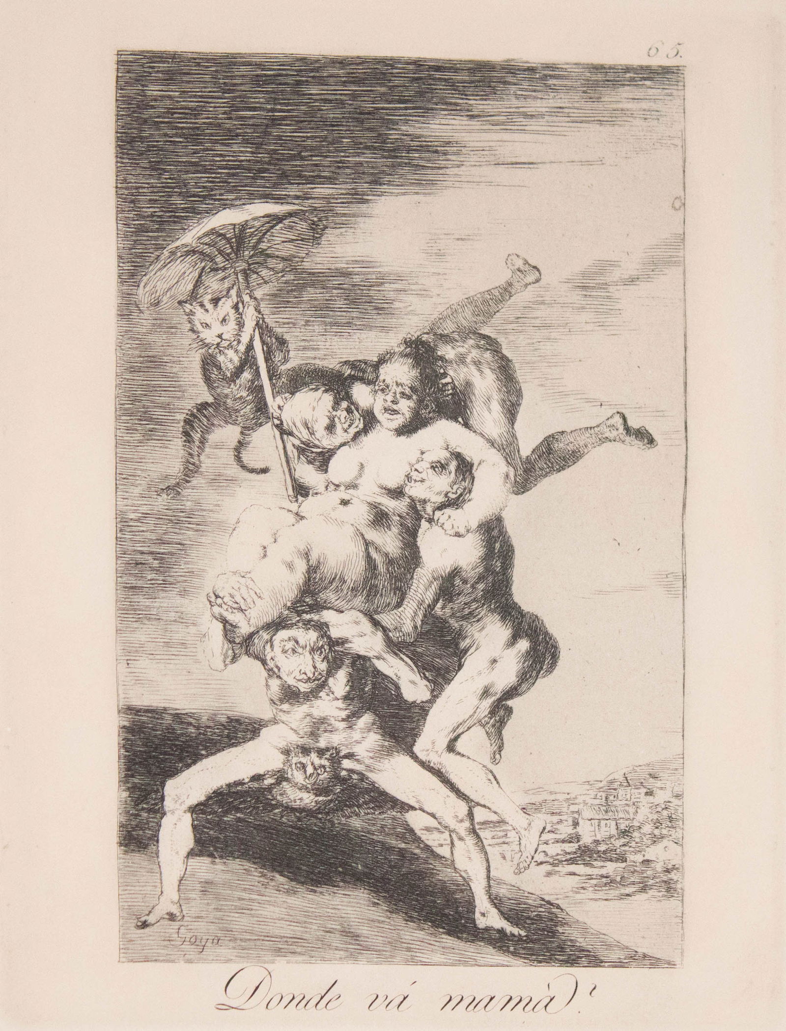 Francisco Goya, Spanish 1746-1828, Donde va mama, Etching (1 of 6)