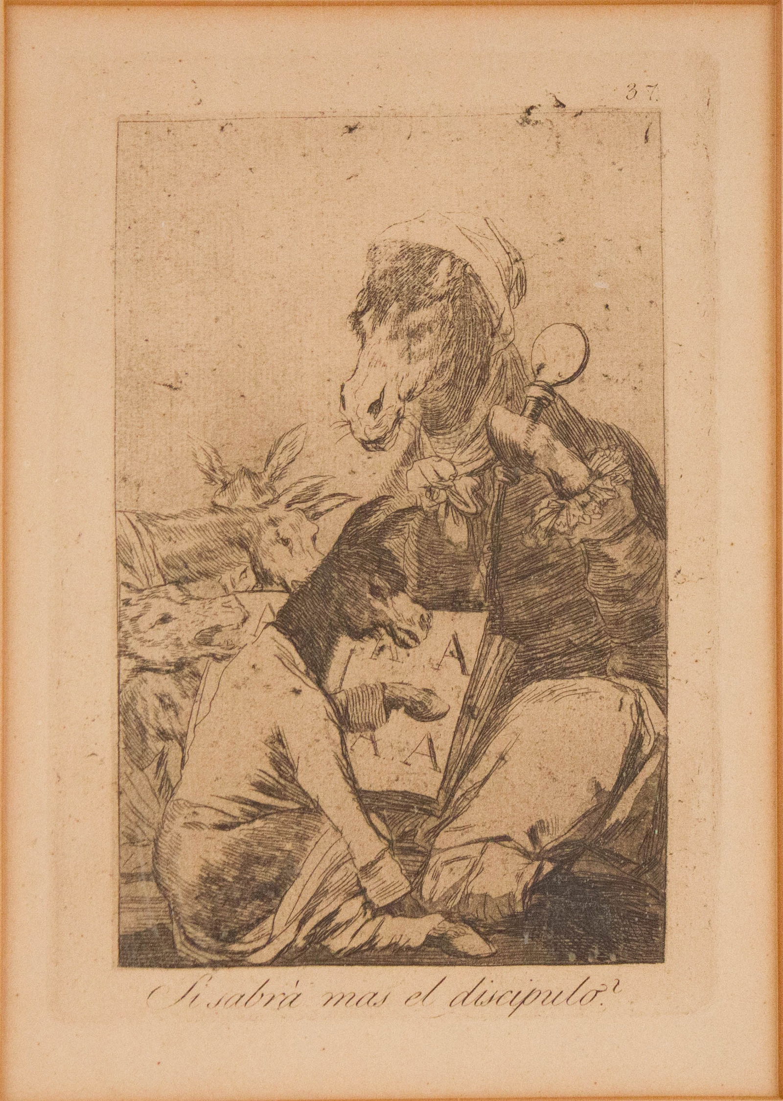 Francisco Goya, Spanish 1746-1828, Si Sabra mas el discipulo? (Might Not the Pupil Know More?), (1 of 6)
