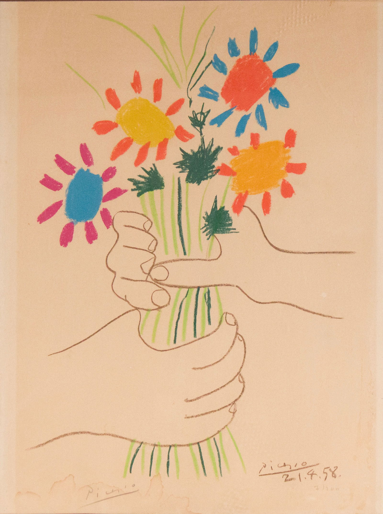 Pablo Picasso, Spanish 1881-1973, Bouquet of Peace, Lithograph (1 of 6)