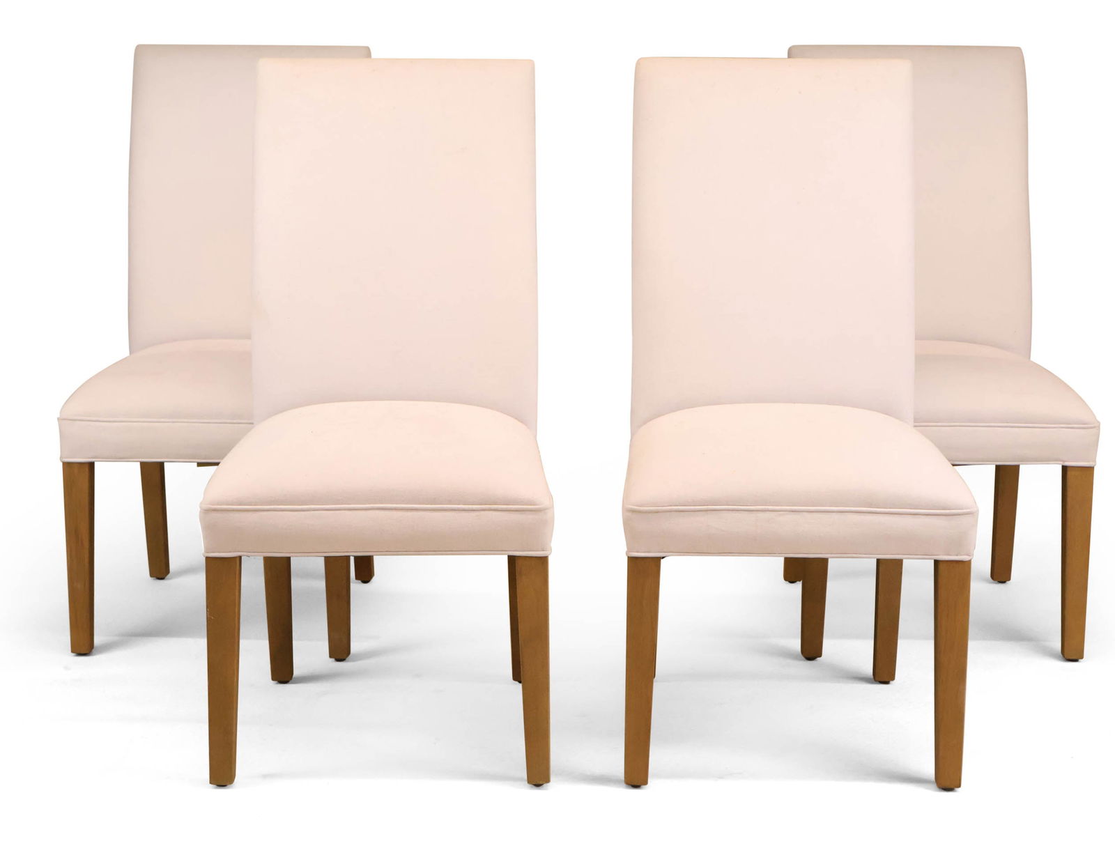Four Restoration Hardwood White-Upholstered Dining Chairs (1 of 10)
