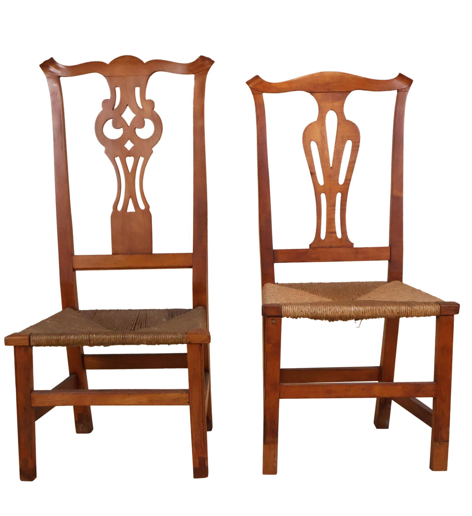 Two Chippendale Rush Seat Side Chairs (1 of 8)