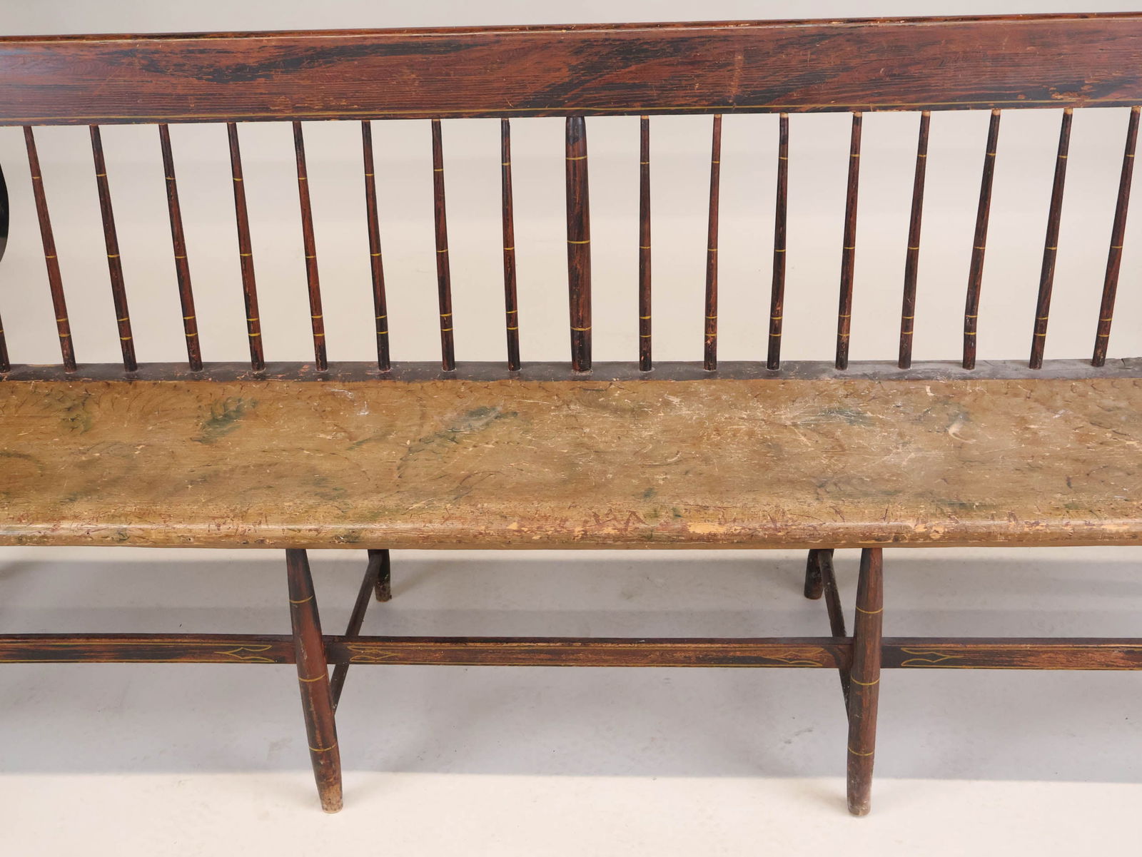 Federal Paint-Decorated Pine Settee - 10