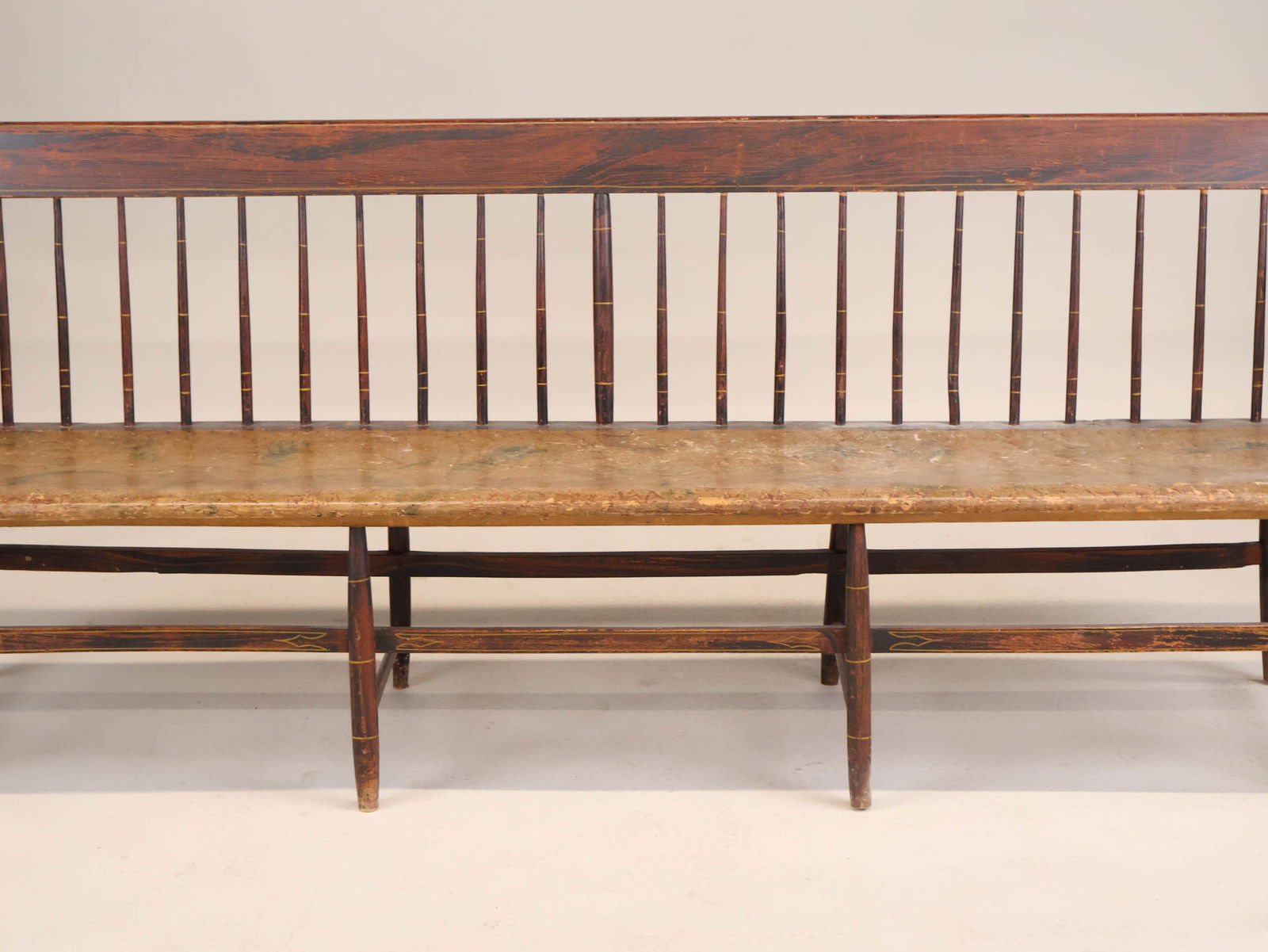 Federal Paint-Decorated Pine Settee - 2