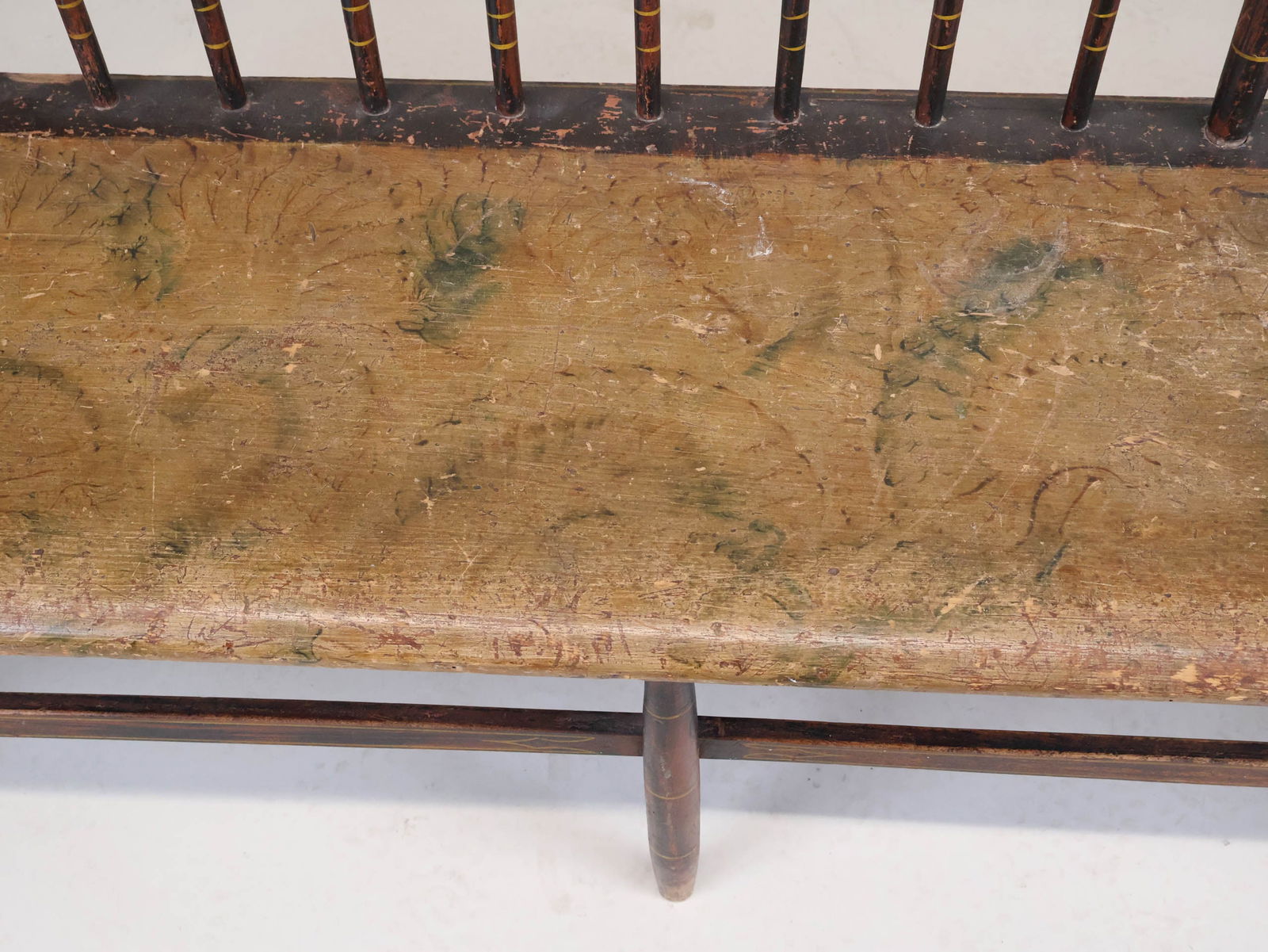 Federal Paint-Decorated Pine Settee - 7