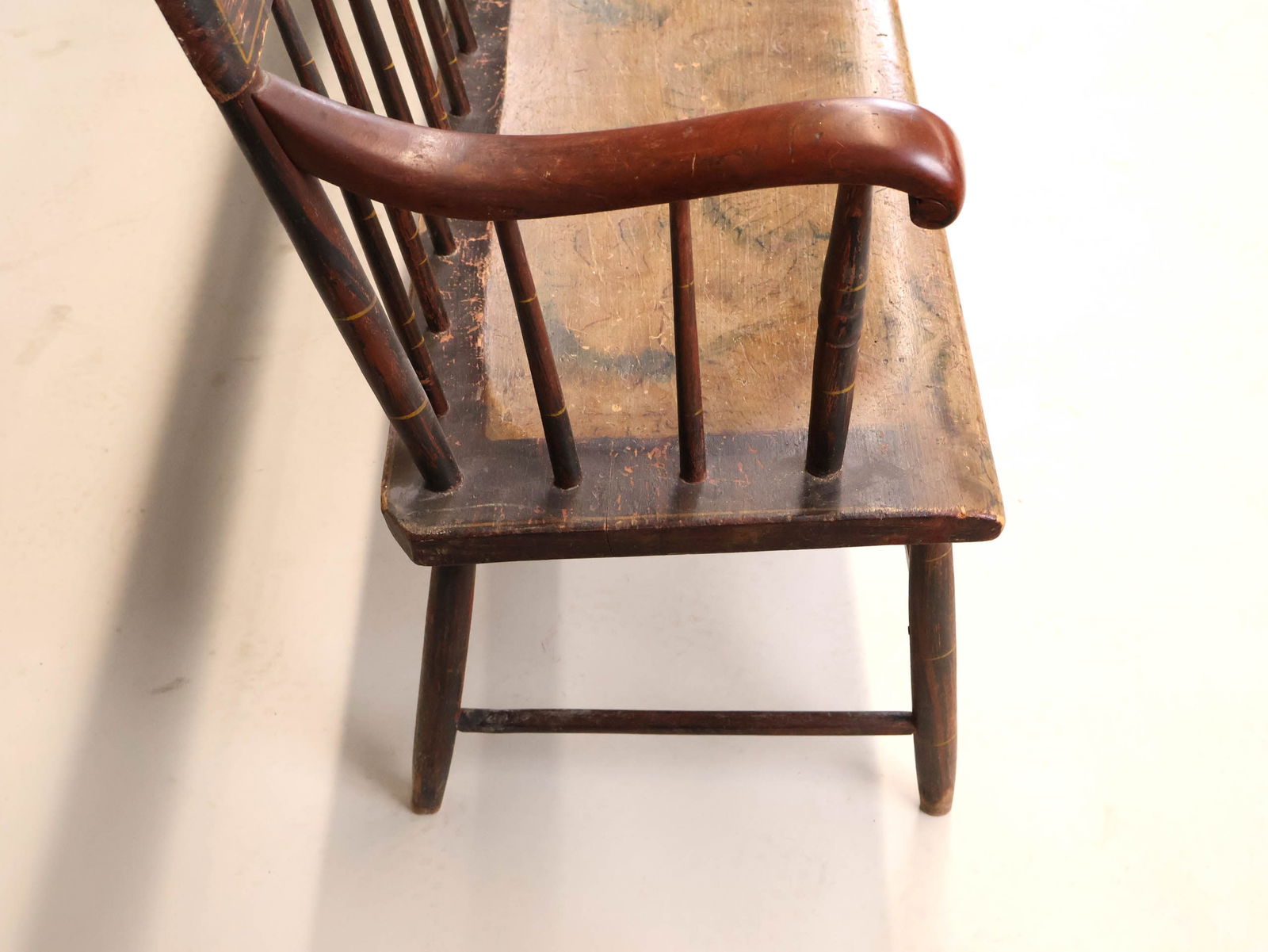 Federal Paint-Decorated Pine Settee - 8