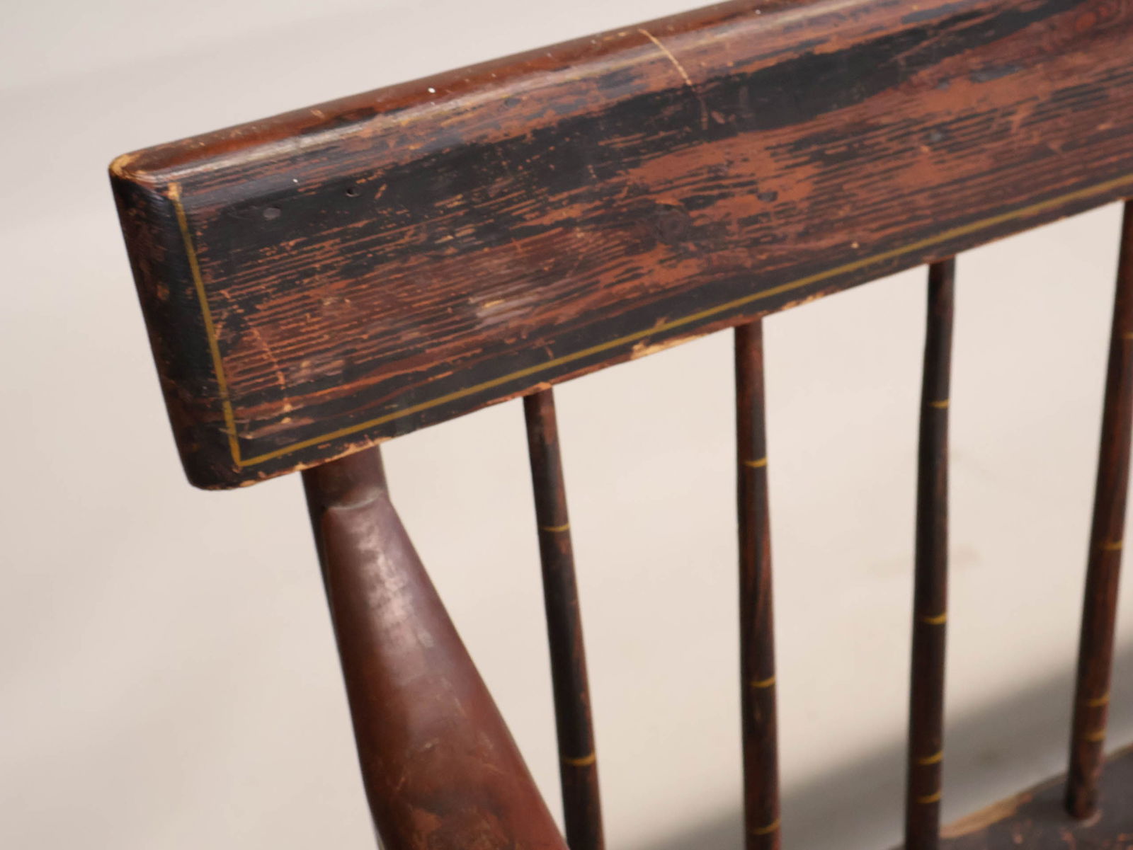 Federal Paint-Decorated Pine Settee - 9