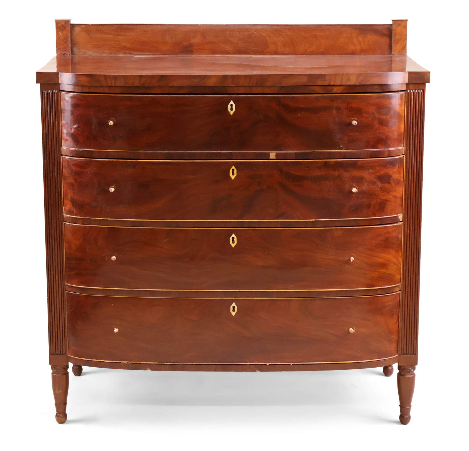 Federal Mahogany Bowfront Chest of Drawers (1 of 14)