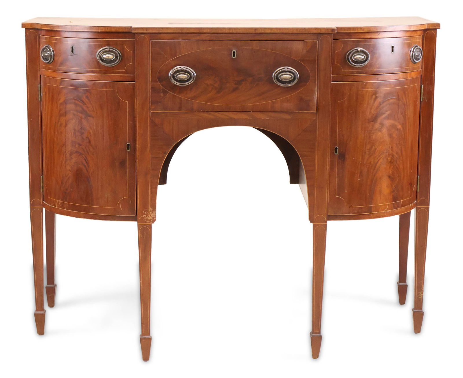 Federal Inlaid Mahogany Bowfront Diminutive Sideboard (1 of 15)