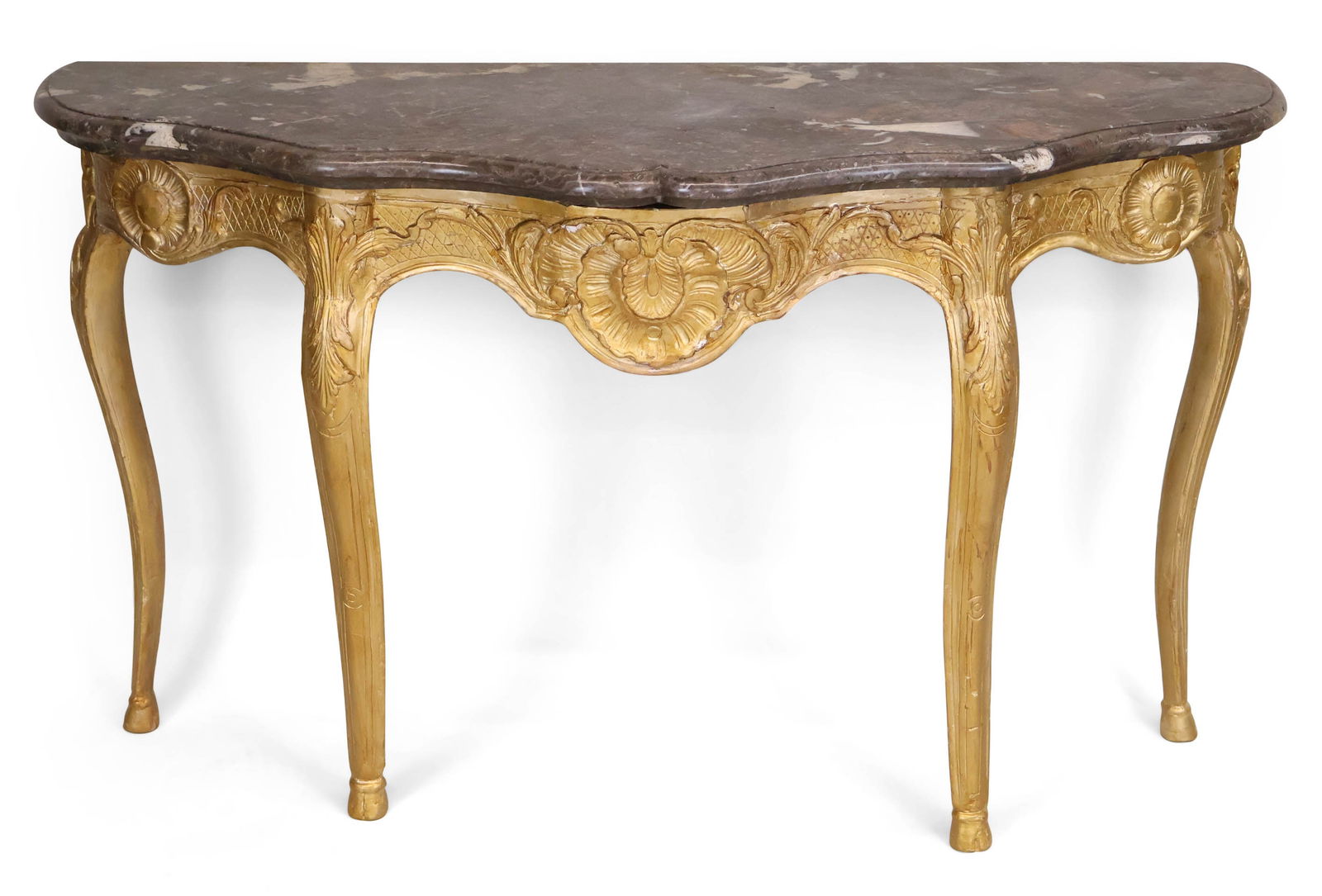 Louis XV Provincial Marble Top Gilt Console Table (1 of 15)