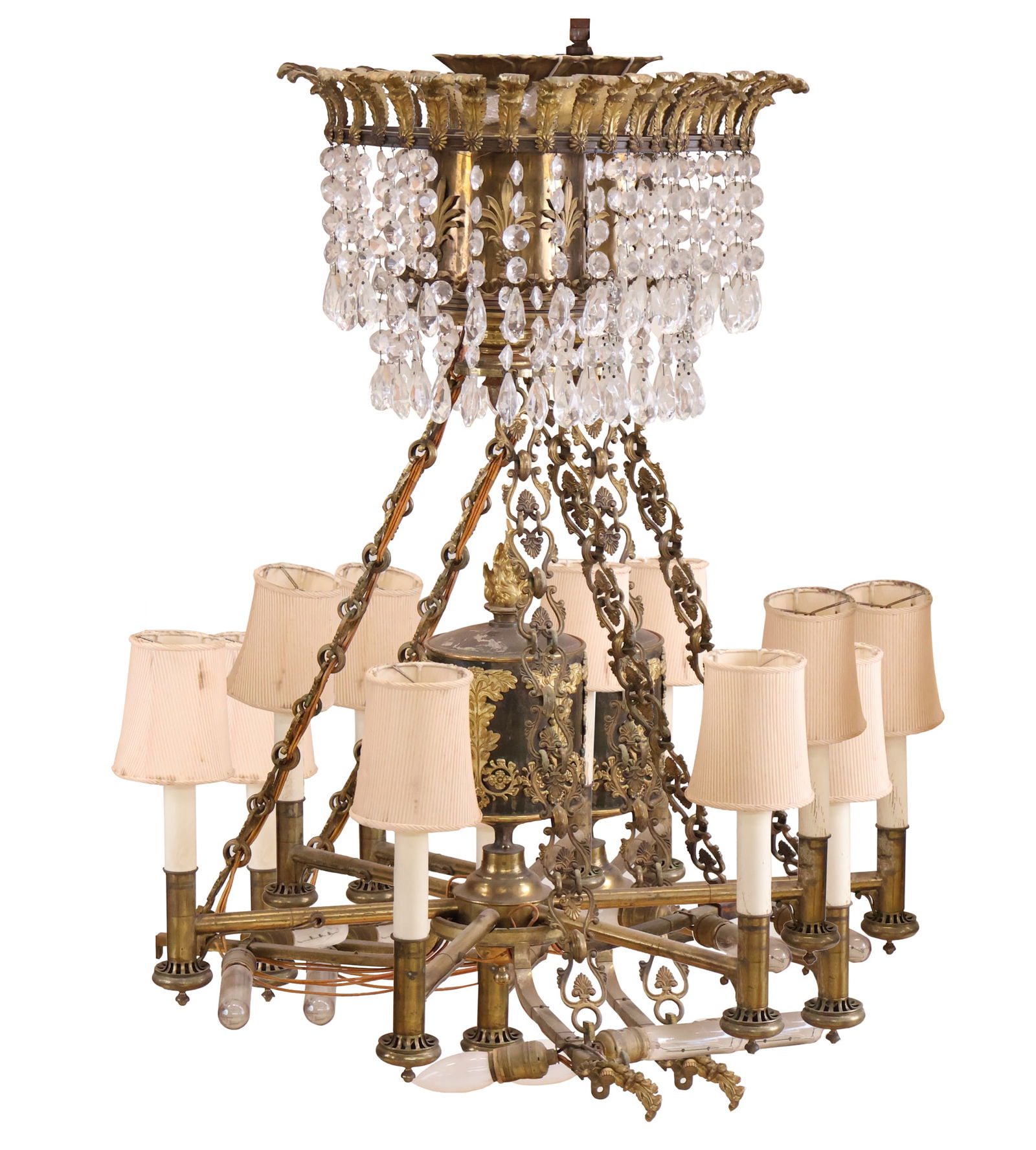 French Empire Style Brass Six-Light Chandelier (1 of 11)